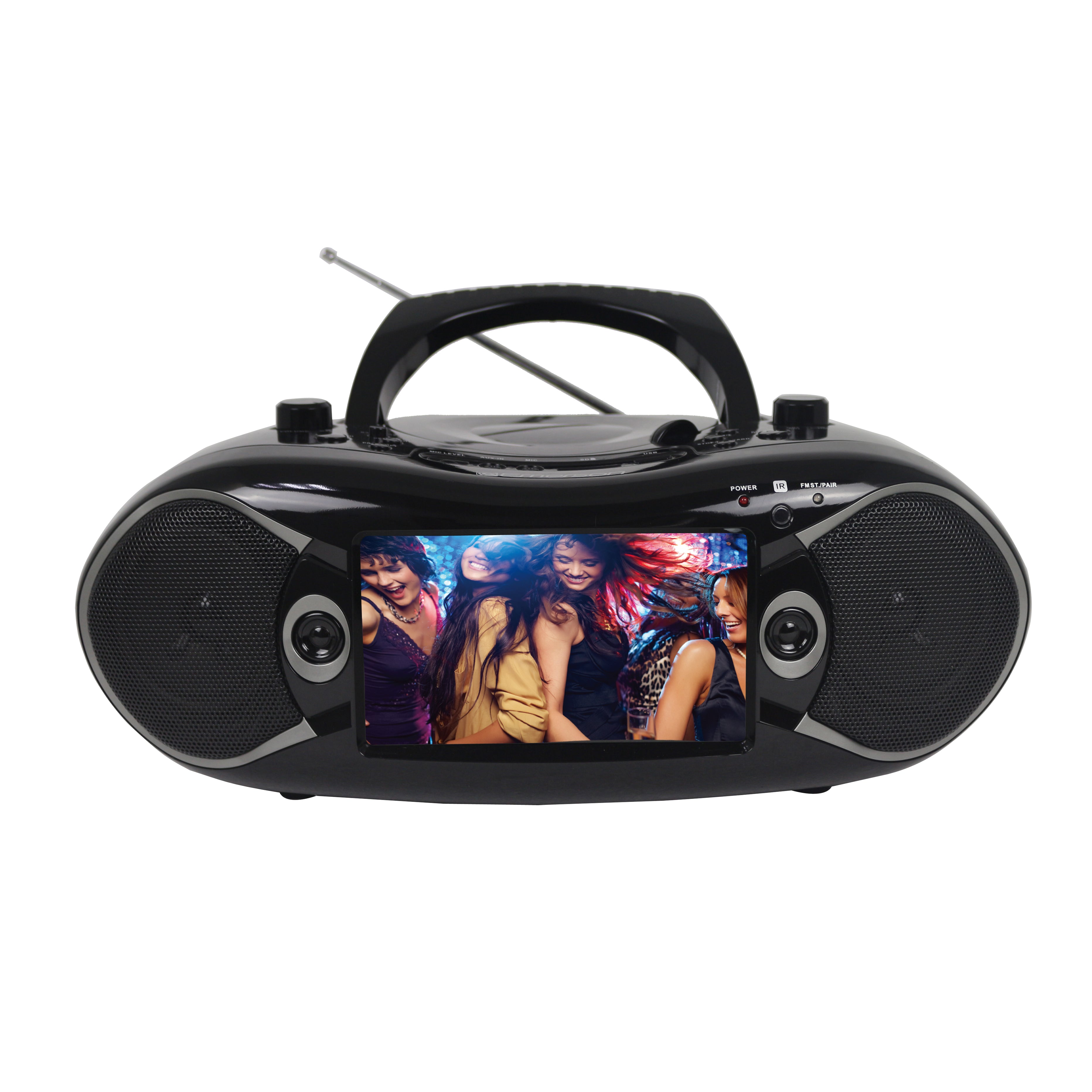 7” Bluetooth® TV & DVD Boombox
with HD-INPUT & Stereo Speakers