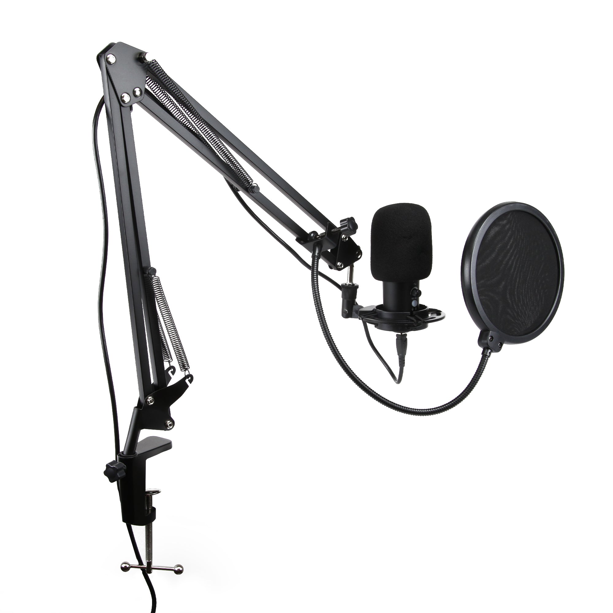 USB Gaming and Streaming Condenser Microphone
with Adjustable Arm, Pop Filter and Shock Mount