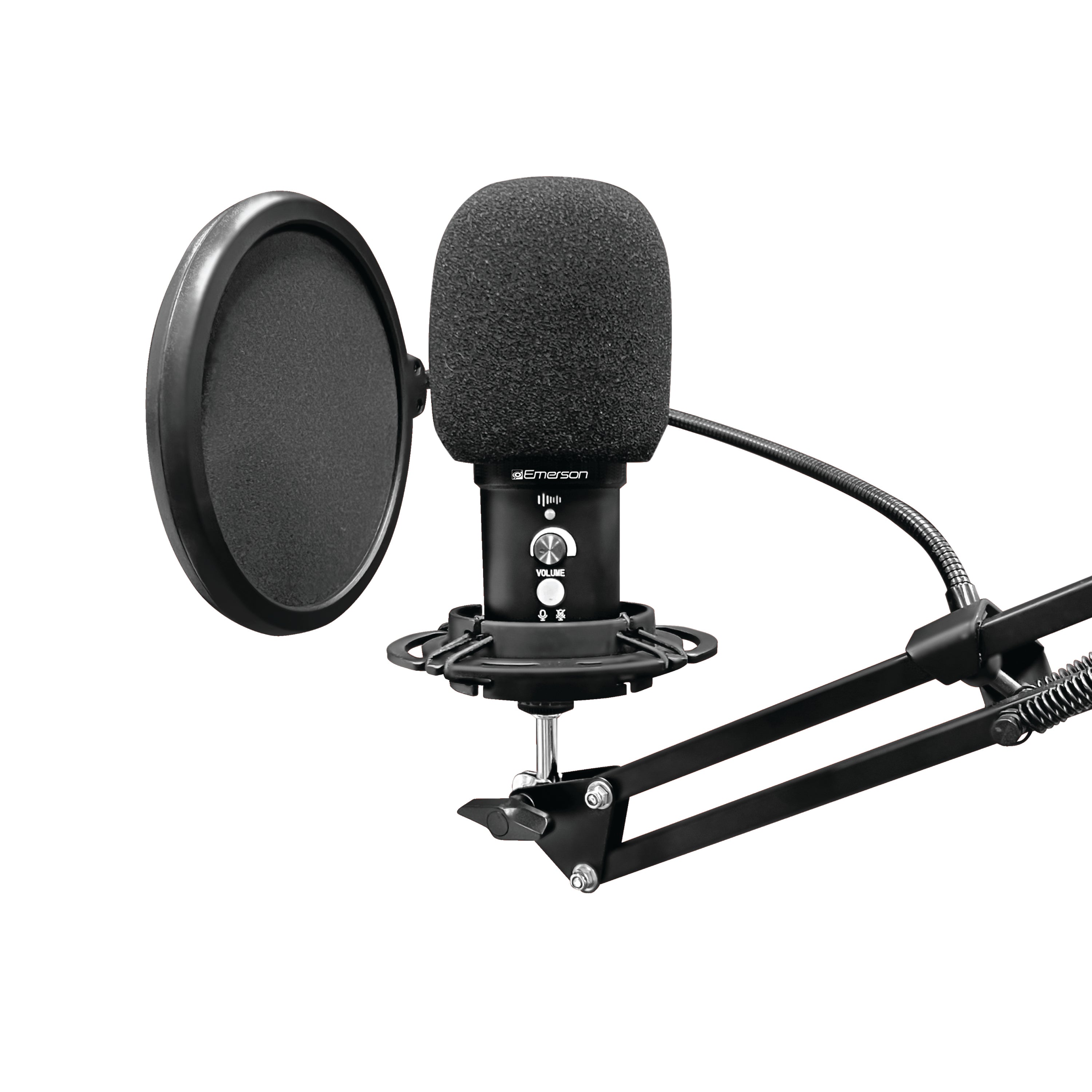 USB Gaming and Streaming Condenser Microphone
with Adjustable Arm, Pop Filter and Shock Mount