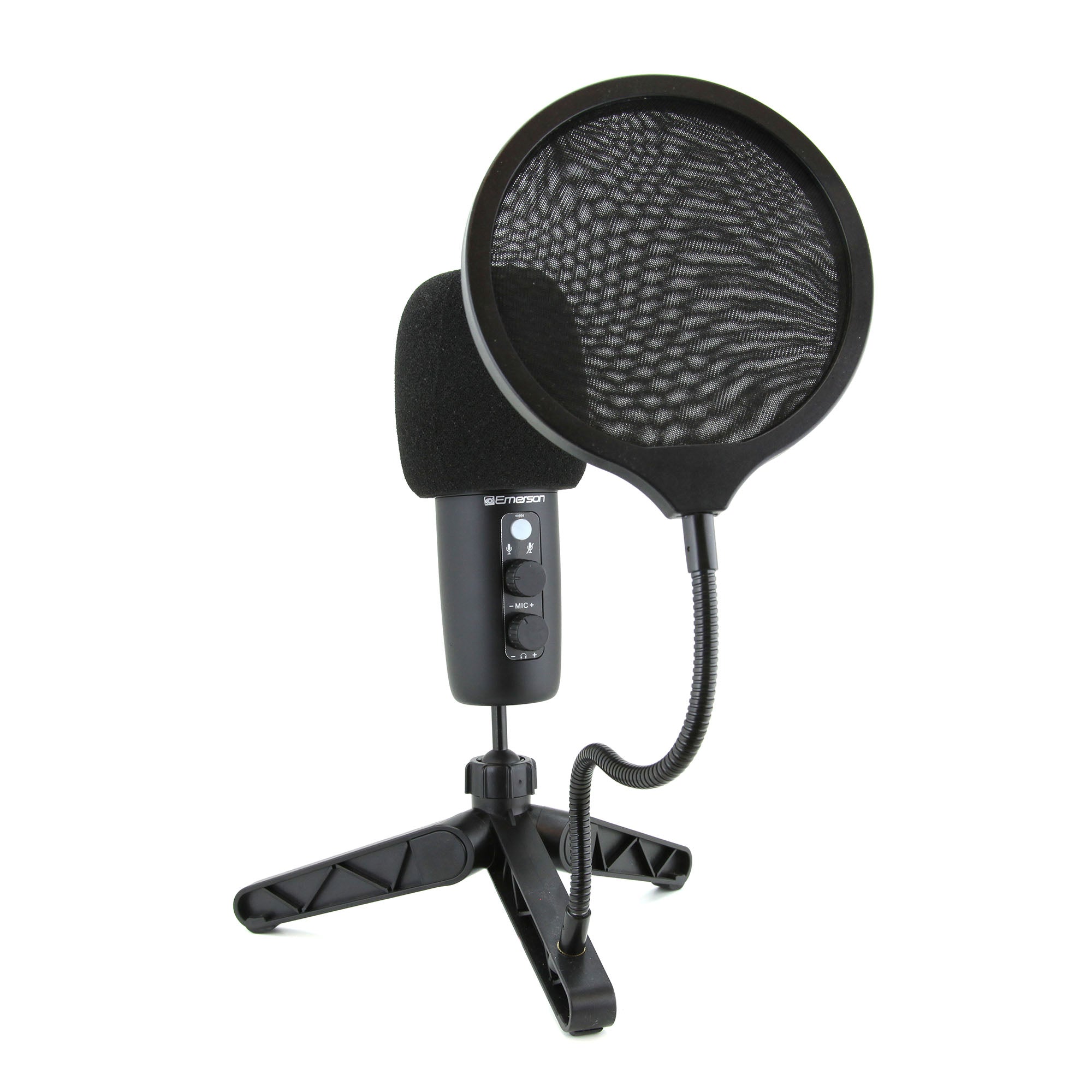 USB Gaming & Streaming Condenser Microphone with LED Lighting and Pop Filter