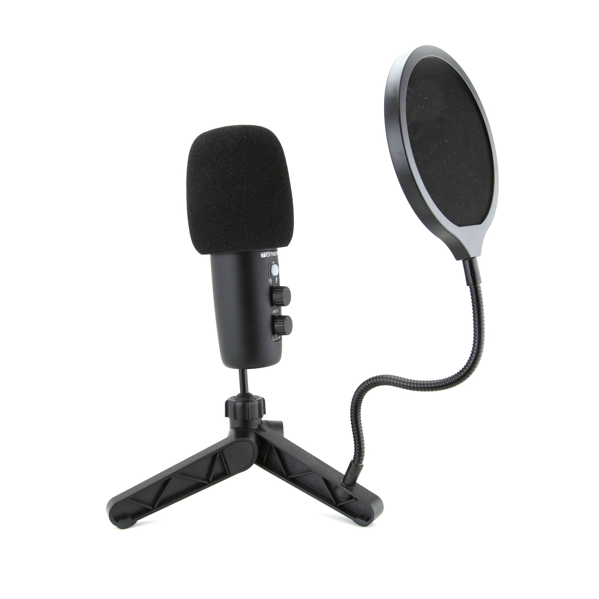 USB Gaming & Streaming Condenser Microphone with LED Lighting and Pop Filter