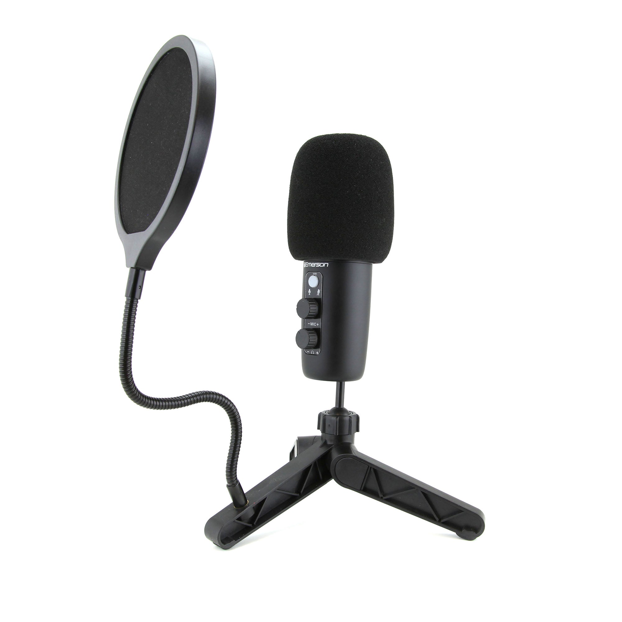 USB Gaming & Streaming Condenser Microphone with LED Lighting and Pop Filter