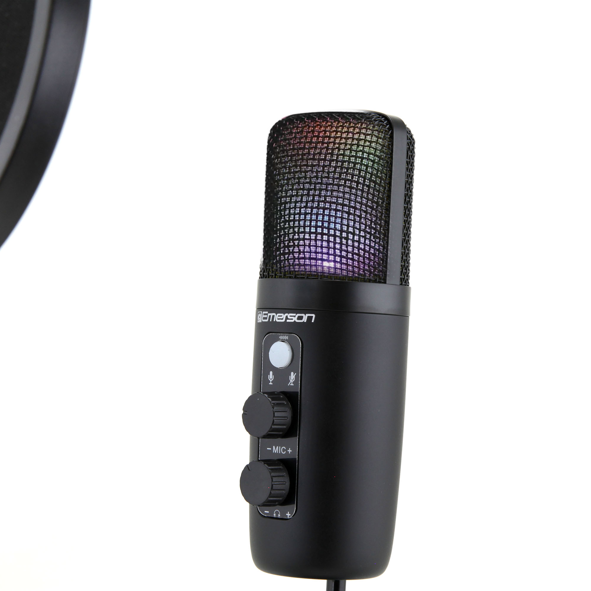 USB Gaming & Streaming Condenser Microphone with LED Lighting and Pop Filter