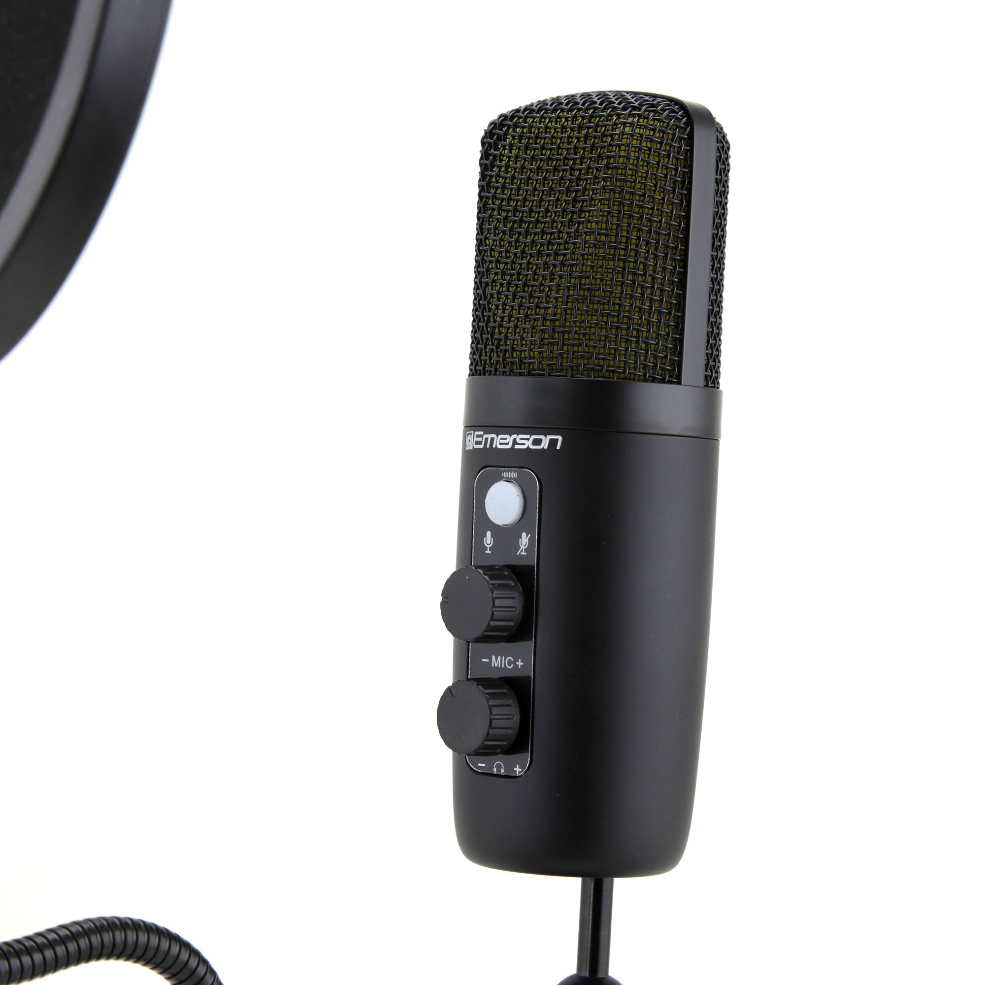 USB Gaming & Streaming Condenser Microphone with LED Lighting and Pop Filter