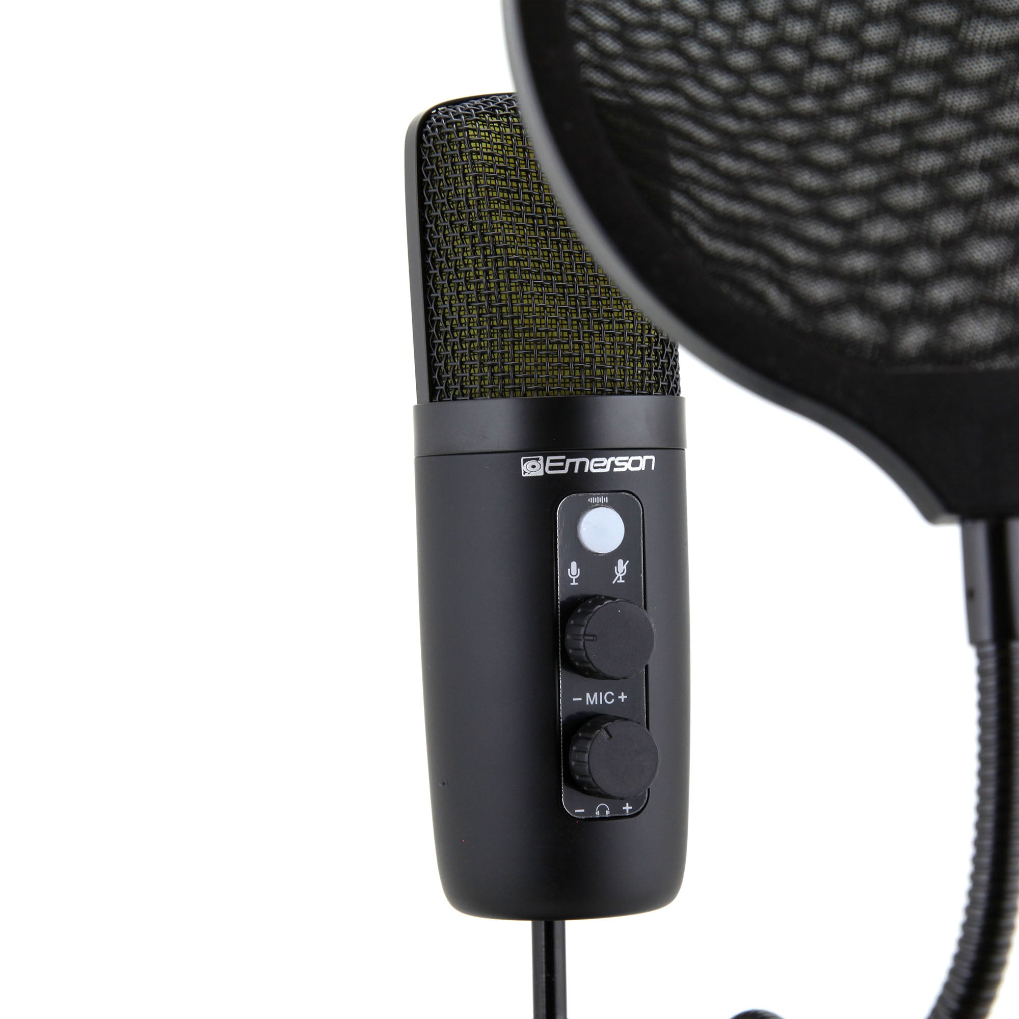 USB Gaming & Streaming Condenser Microphone with LED Lighting and Pop Filter