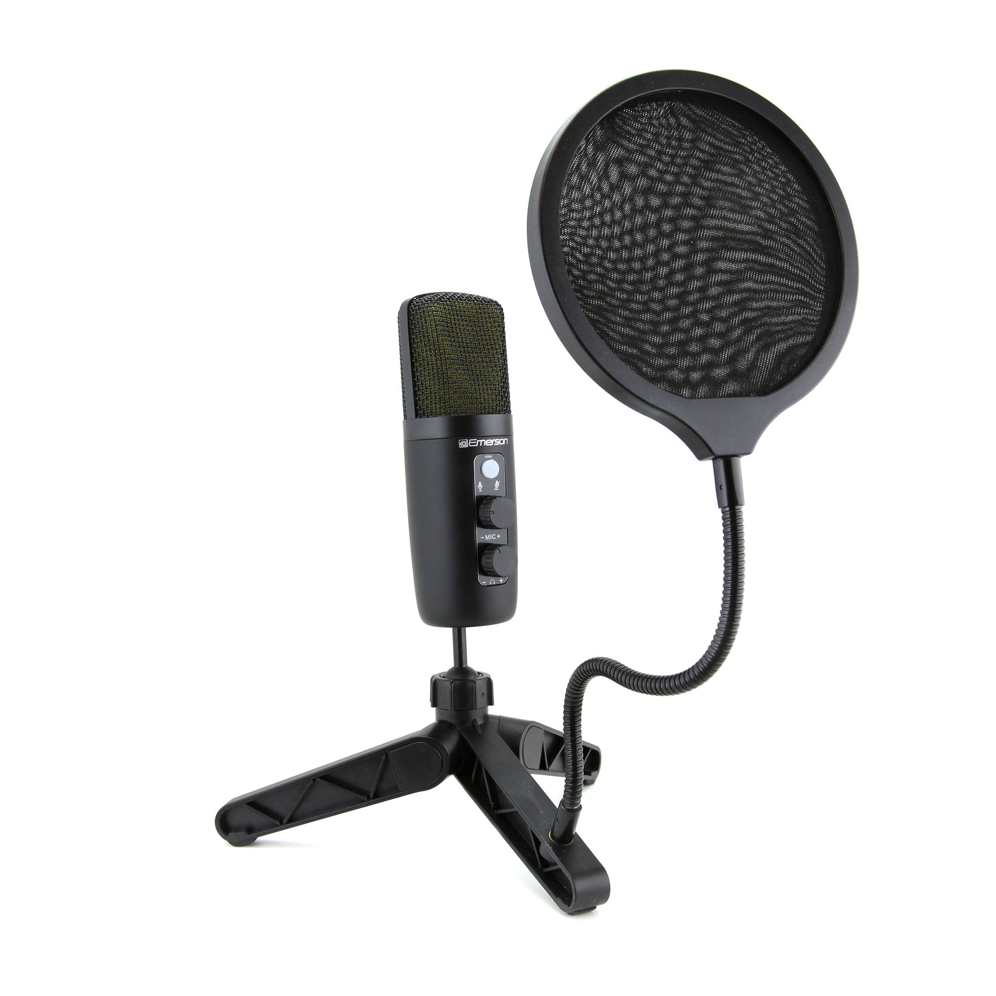 USB Gaming and Streaming Condenser Microphone 
with LED Lighting and Pop Filter