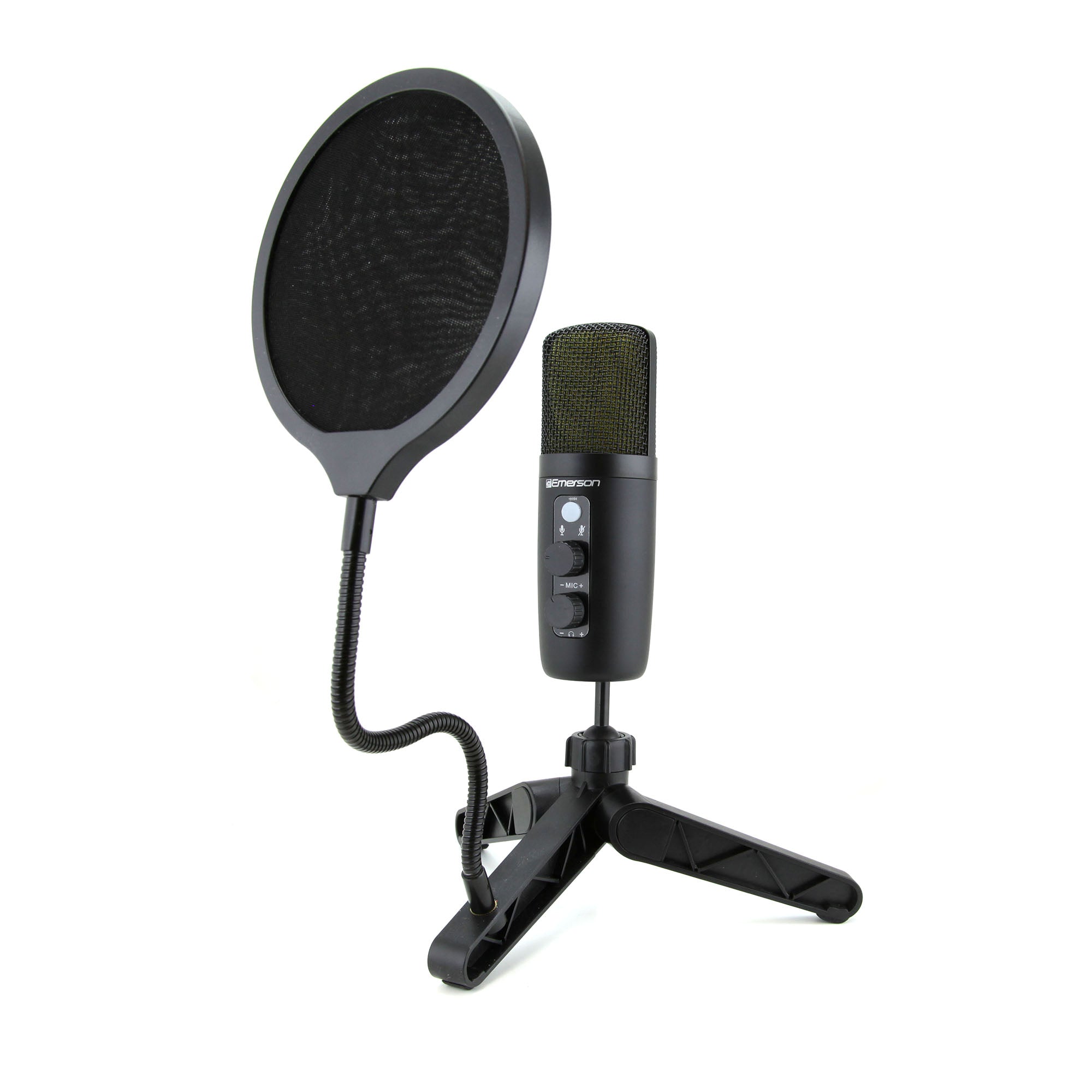 USB Gaming and Streaming Condenser Microphone 
with LED Lighting and Pop Filter