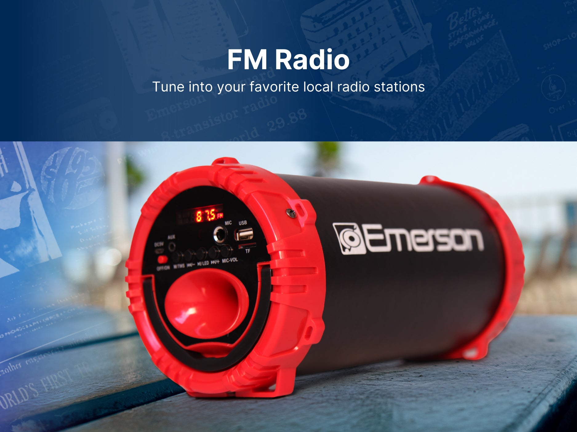 Portable Bluetooth<sup>®</sup> Speaker  with LED Lighting & Carrying Strap