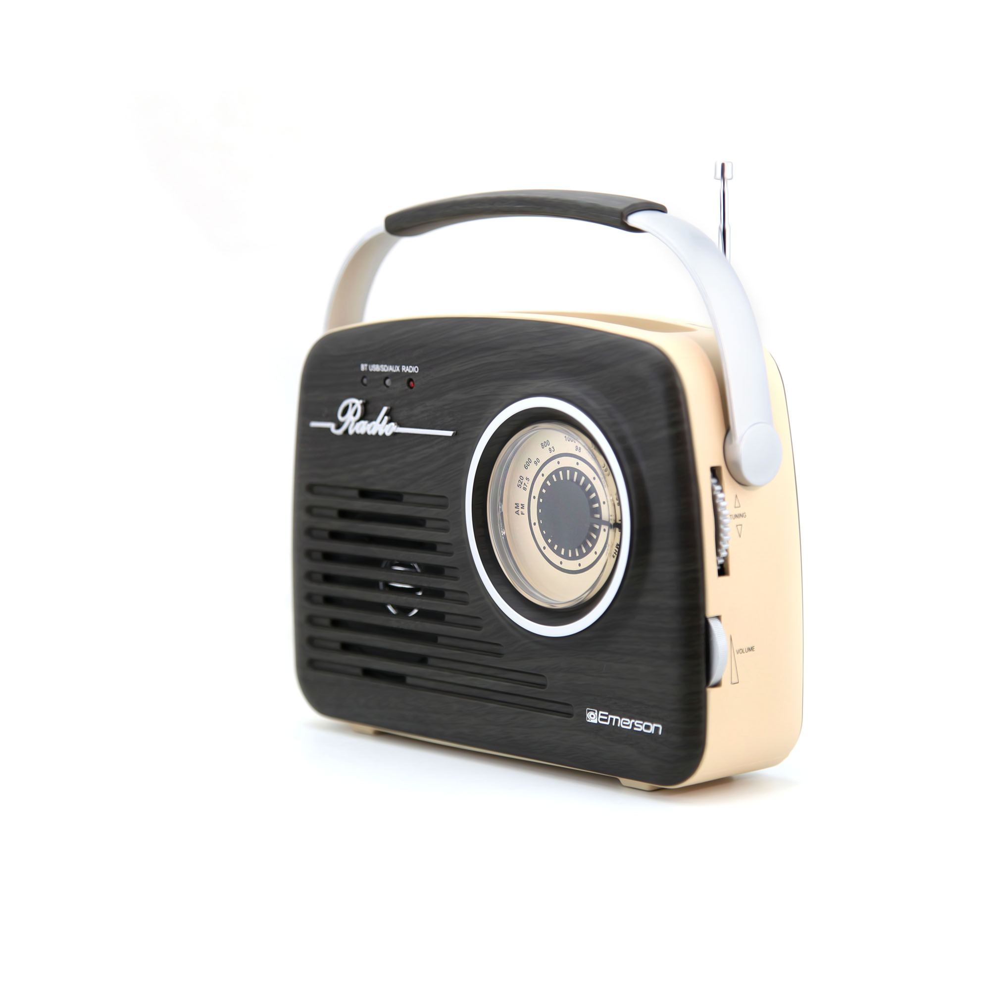 Portable Bluetooth® Retro Radio with Built-in Rechargeable Battery