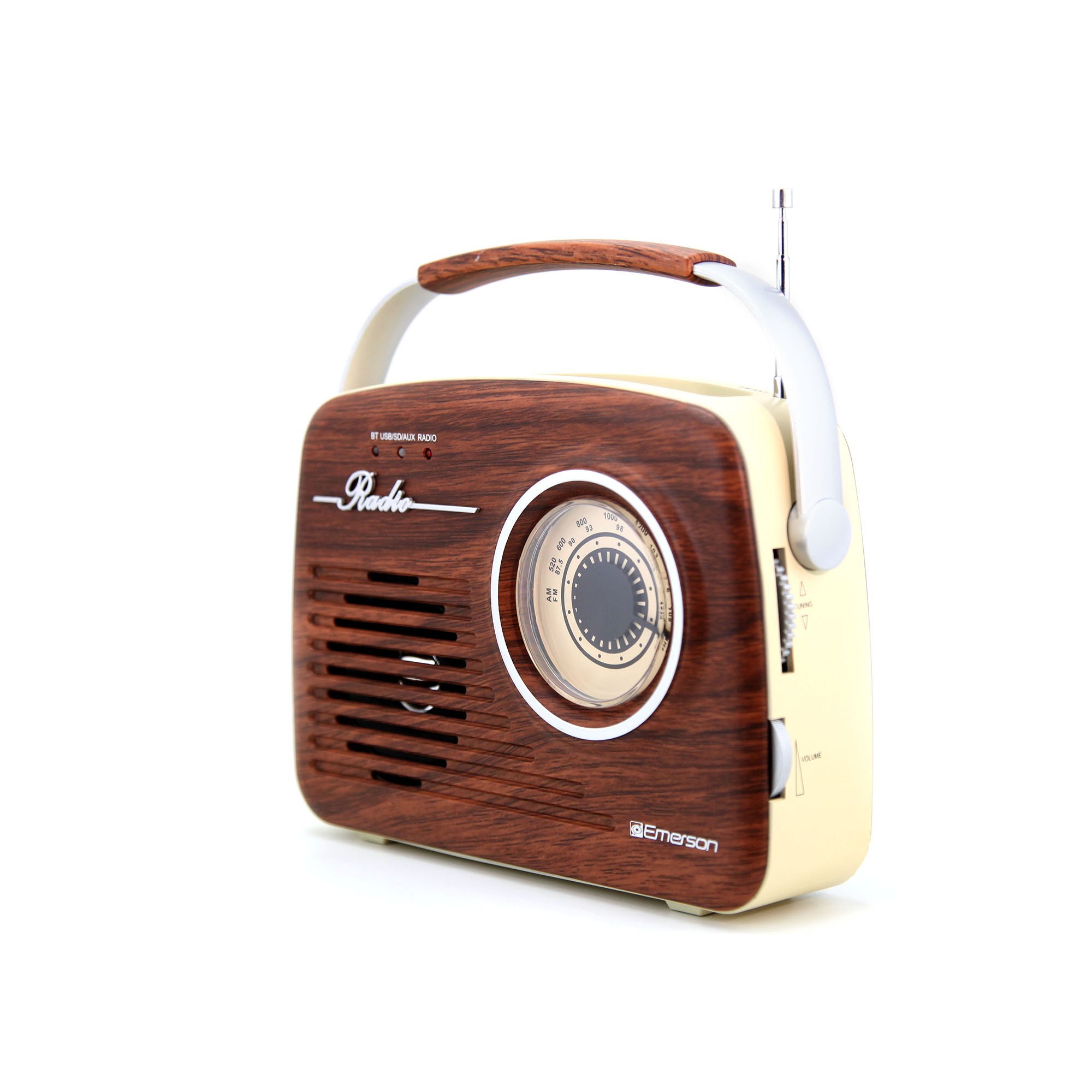 Portable Bluetooth® Retro Radio with Built-in Rechargeable Battery