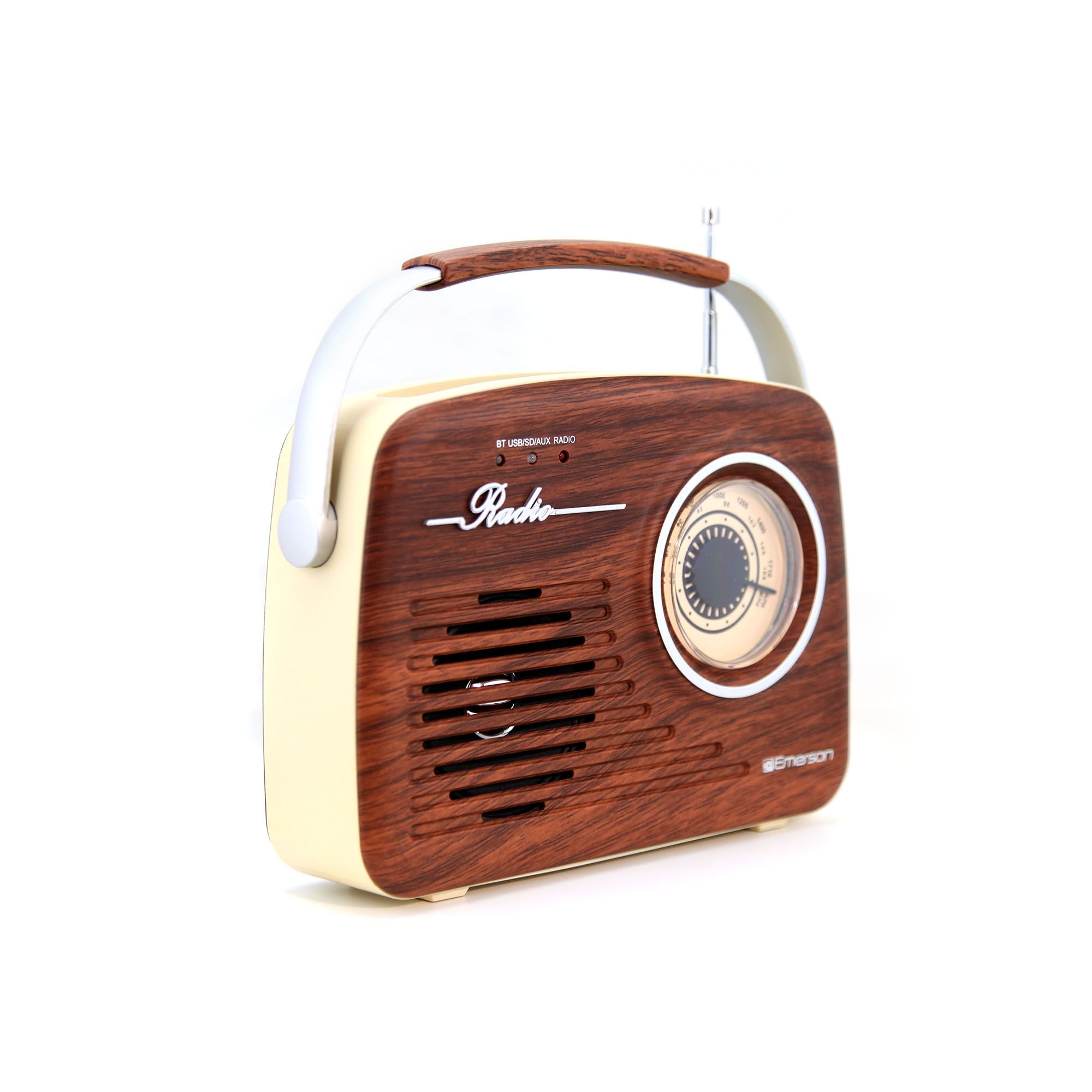 Portable Bluetooth® Retro Radio with Built-in Rechargeable Battery