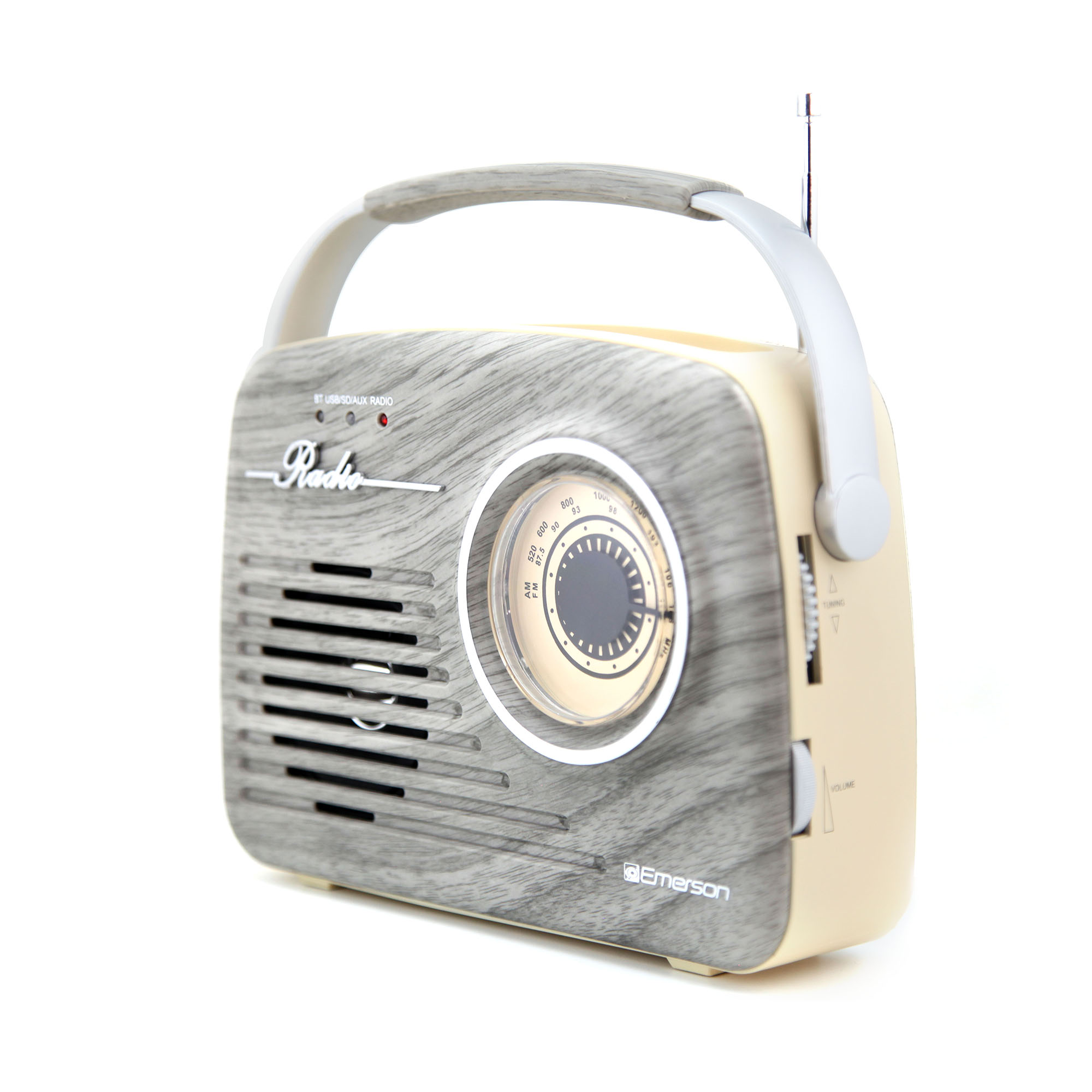 Portable Bluetooth® Retro Radio with Built-in Rechargeable Battery