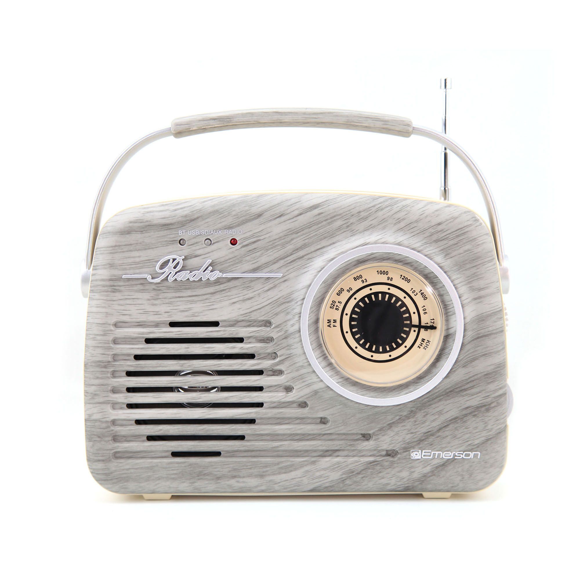 Portable Bluetooth® Retro Radio with Built-in Rechargeable Battery