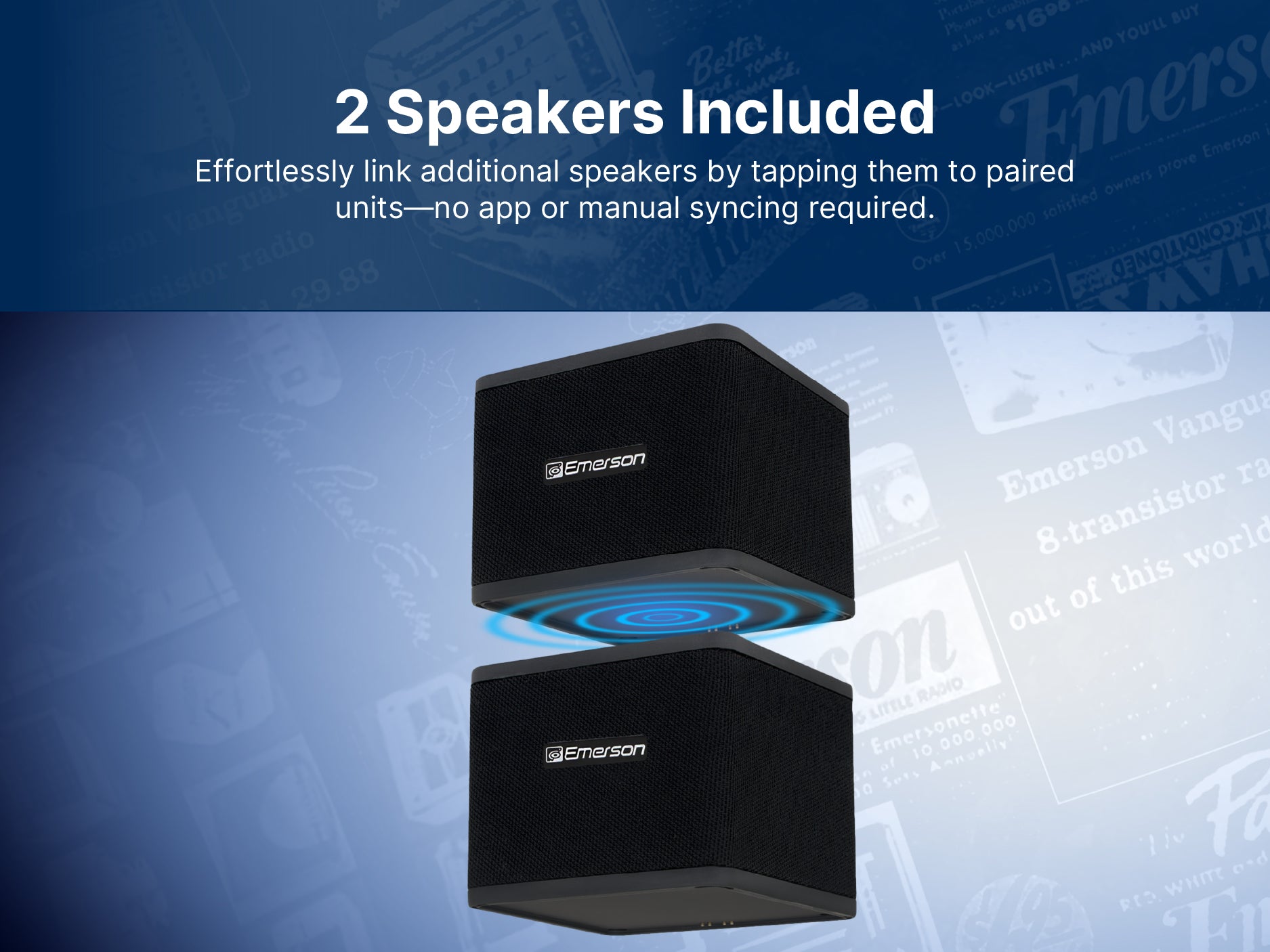 Wireless Instant Connect Sound Blox® Magnetic Stackable Speakers