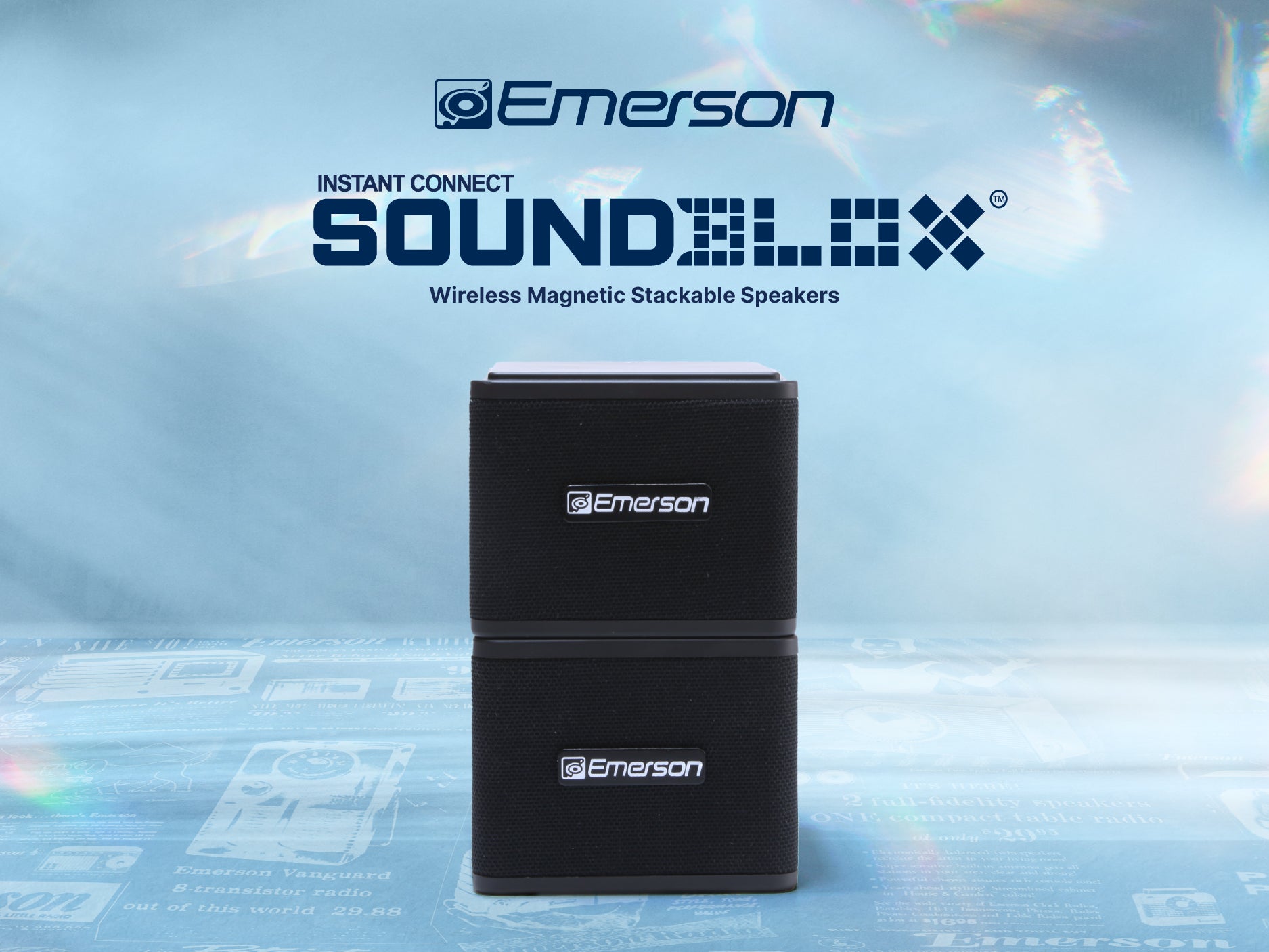 Wireless Instant Connect Sound Blox® Magnetic Stackable Speakers