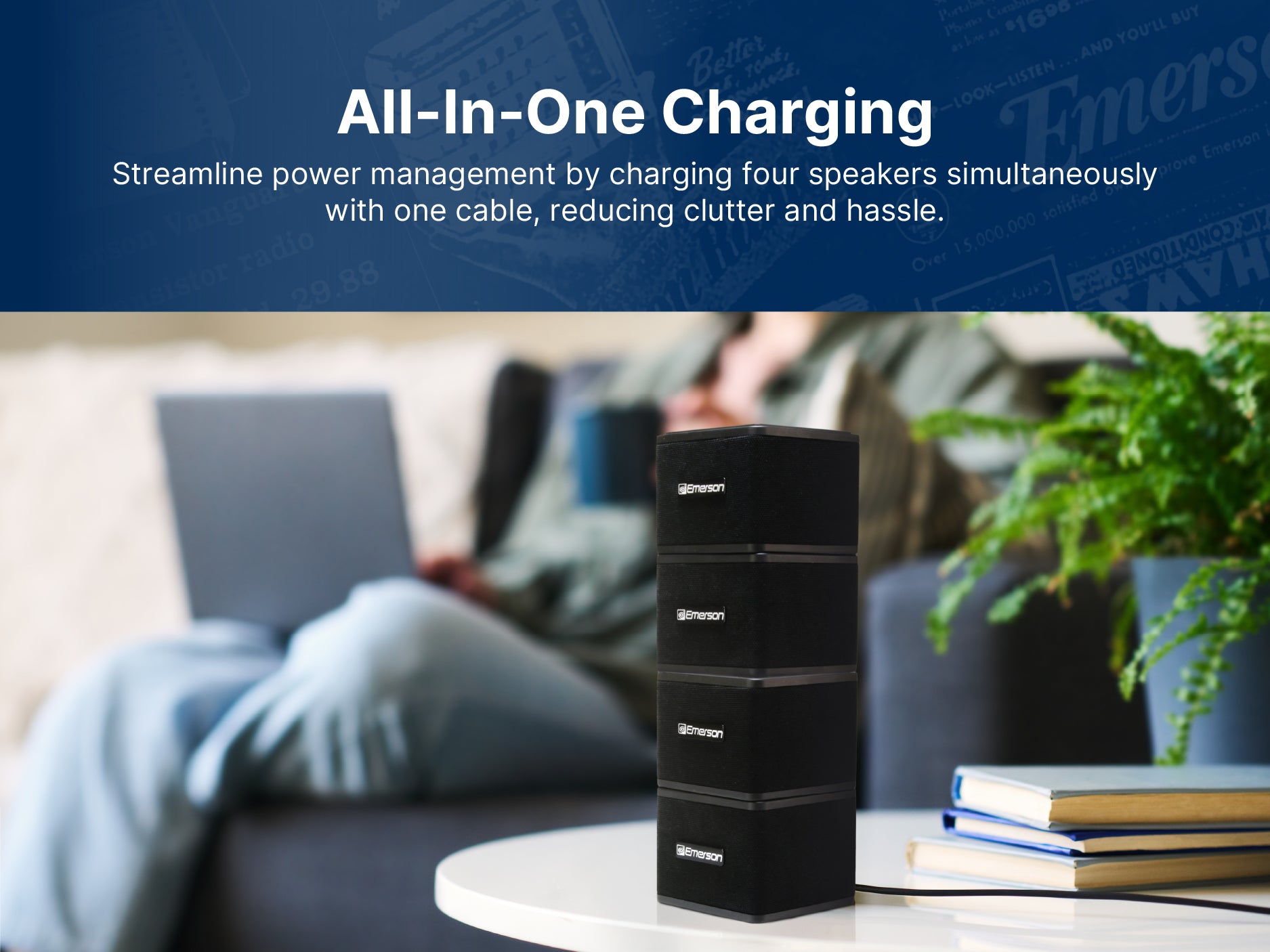 Wireless Instant Connect Sound Blox® Magnetic Stackable Speakers