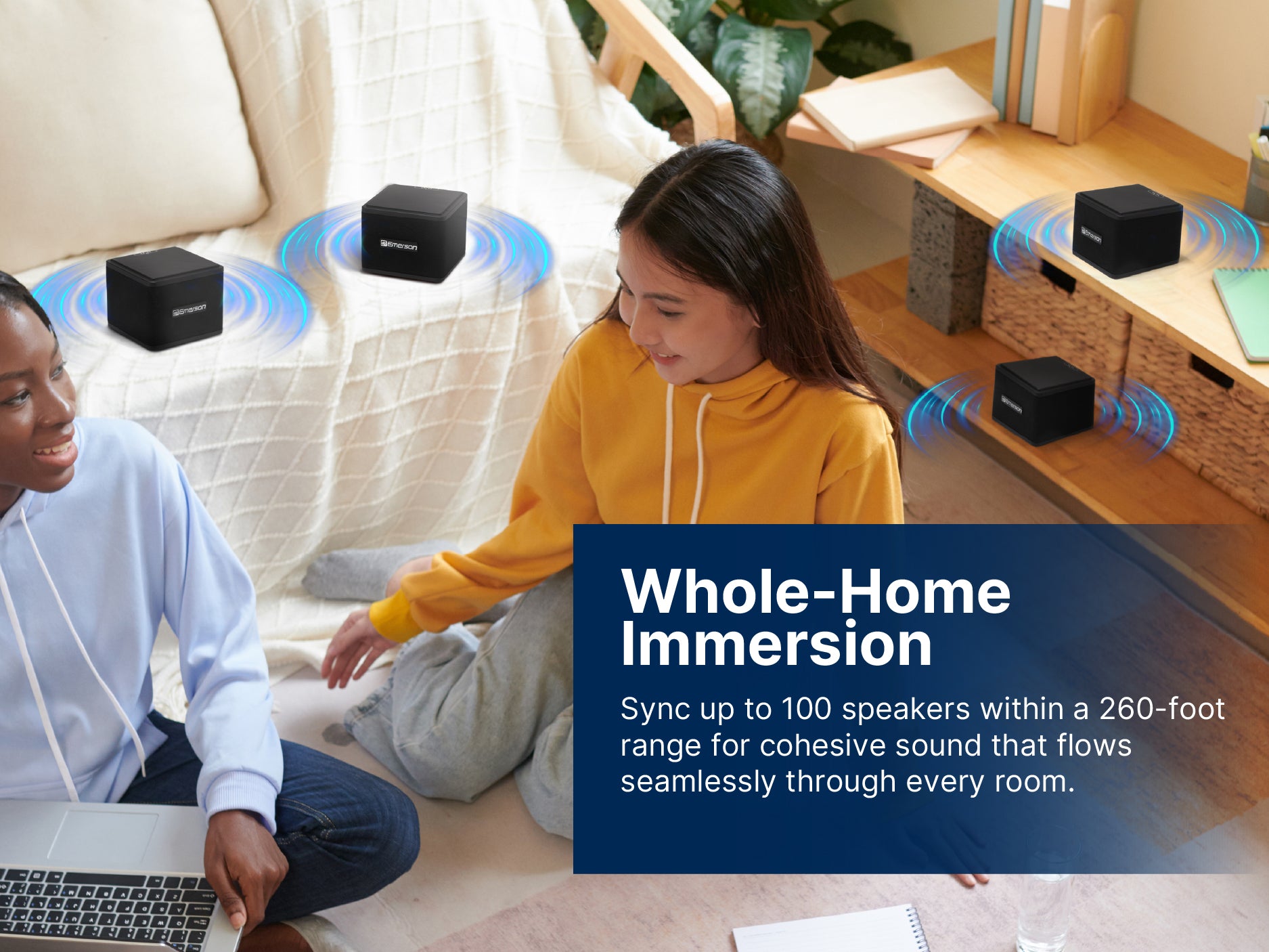 Wireless Instant Connect Sound Blox<sup>®</sup> Wireless Magnetic Stackable Speakers