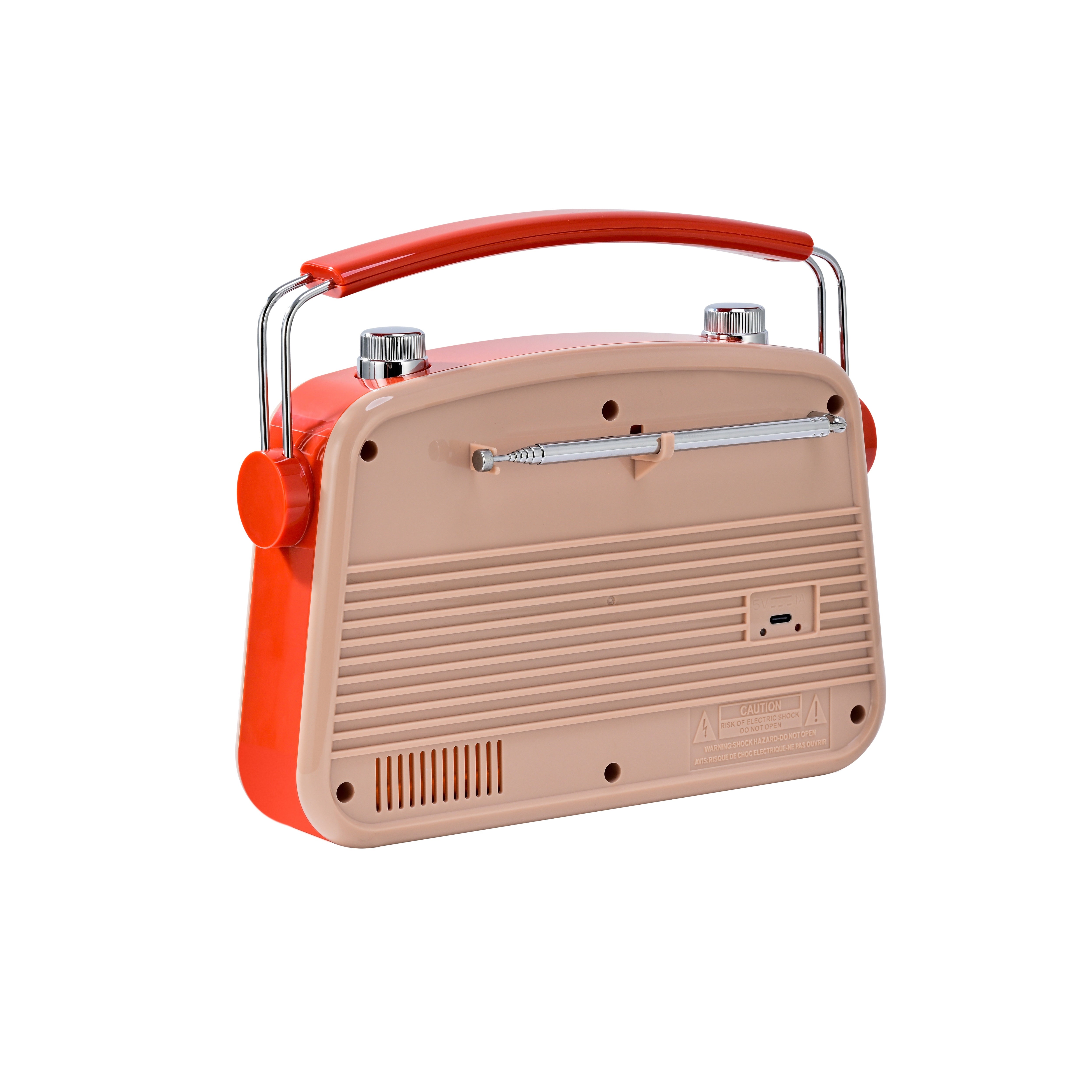 Emerson EAS-3009 retro Bluetooth radio in Cream — rear view