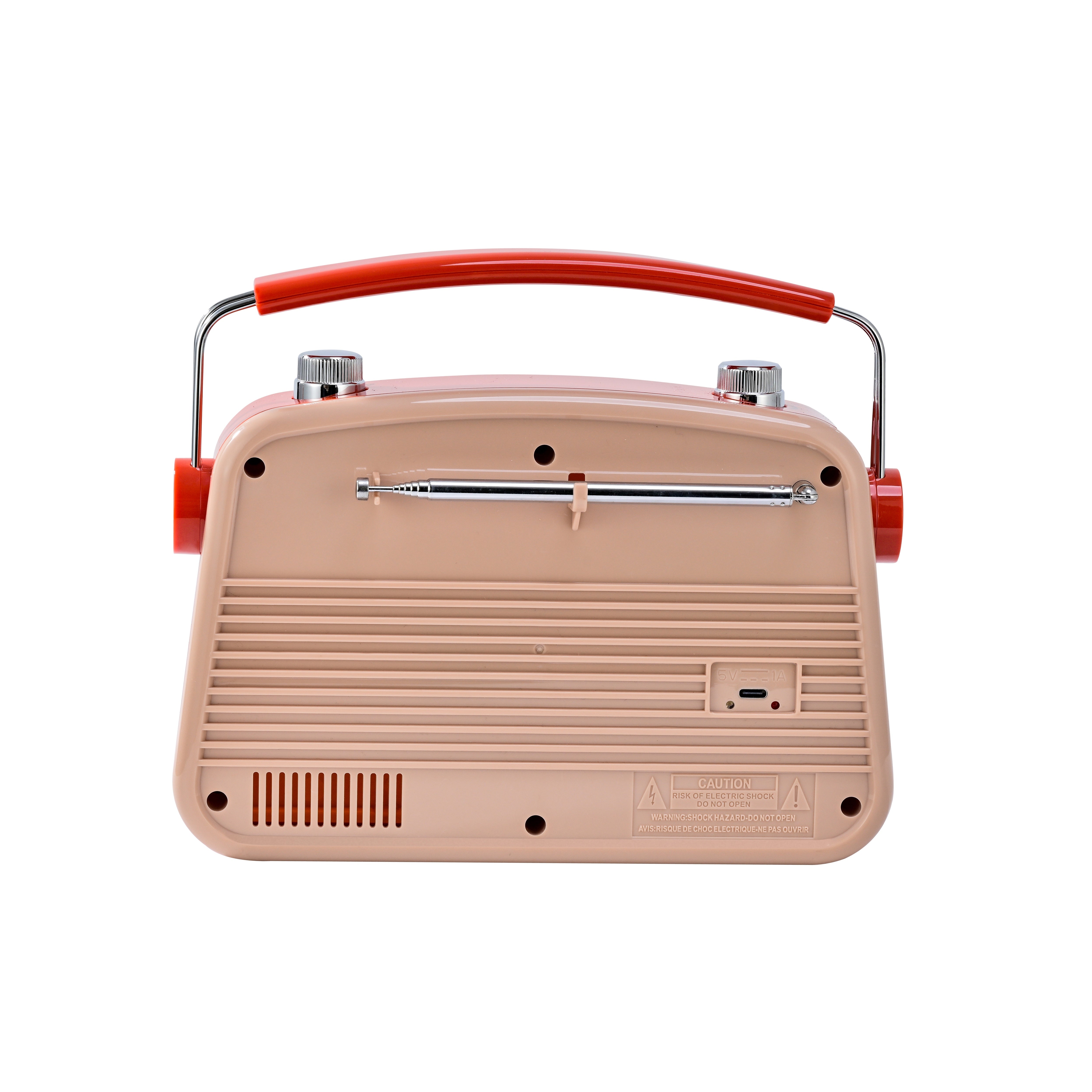 Emerson EAS-3009 retro Bluetooth radio in Cream — second rear view