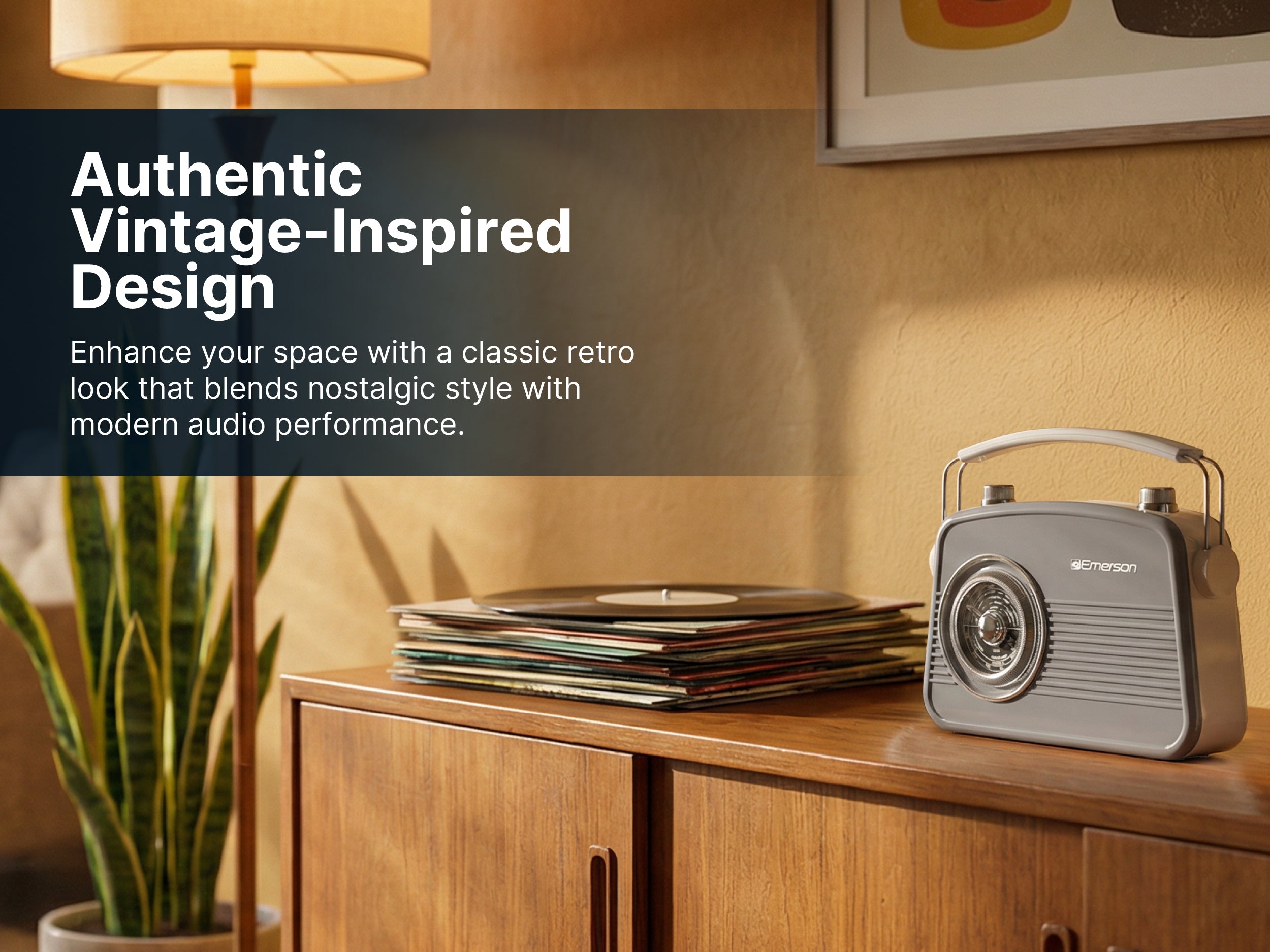 Emerson EAS-3009 retro radio — authentic vintage-inspired design detail