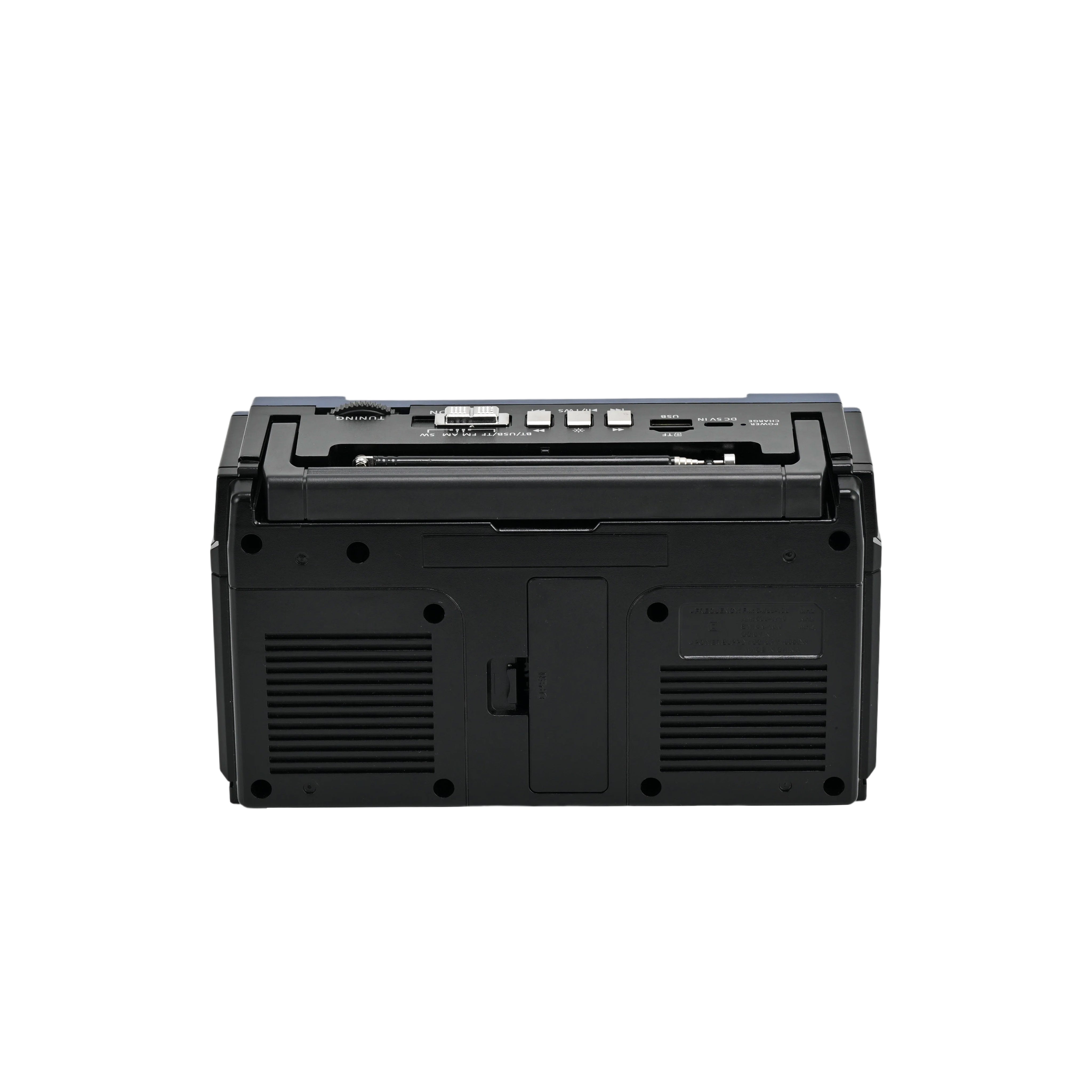 Portable Retro Bluetooth® Speaker with Radio and Rechargeable Battery