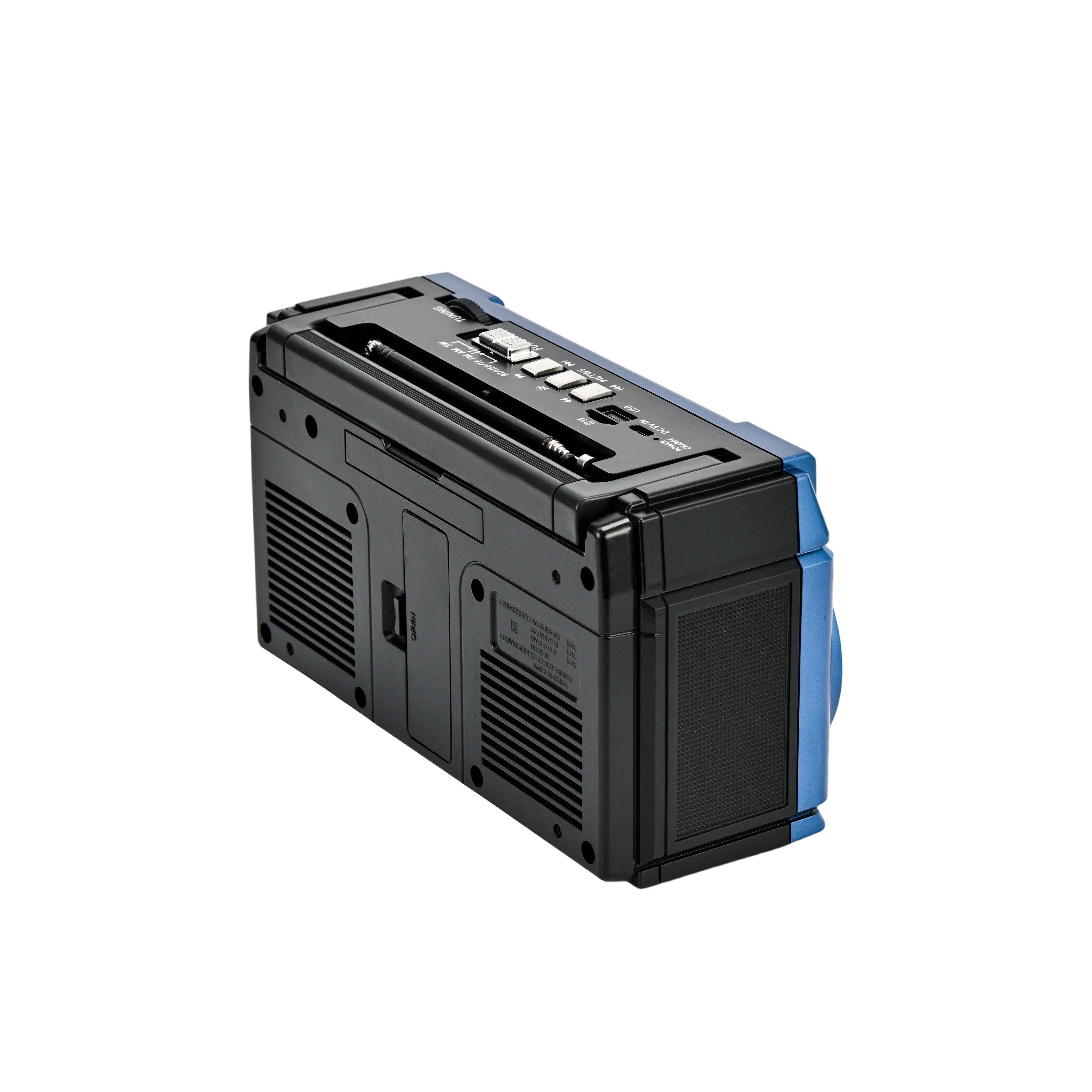 Portable Retro Bluetooth® Speaker with Radio and Rechargeable Battery