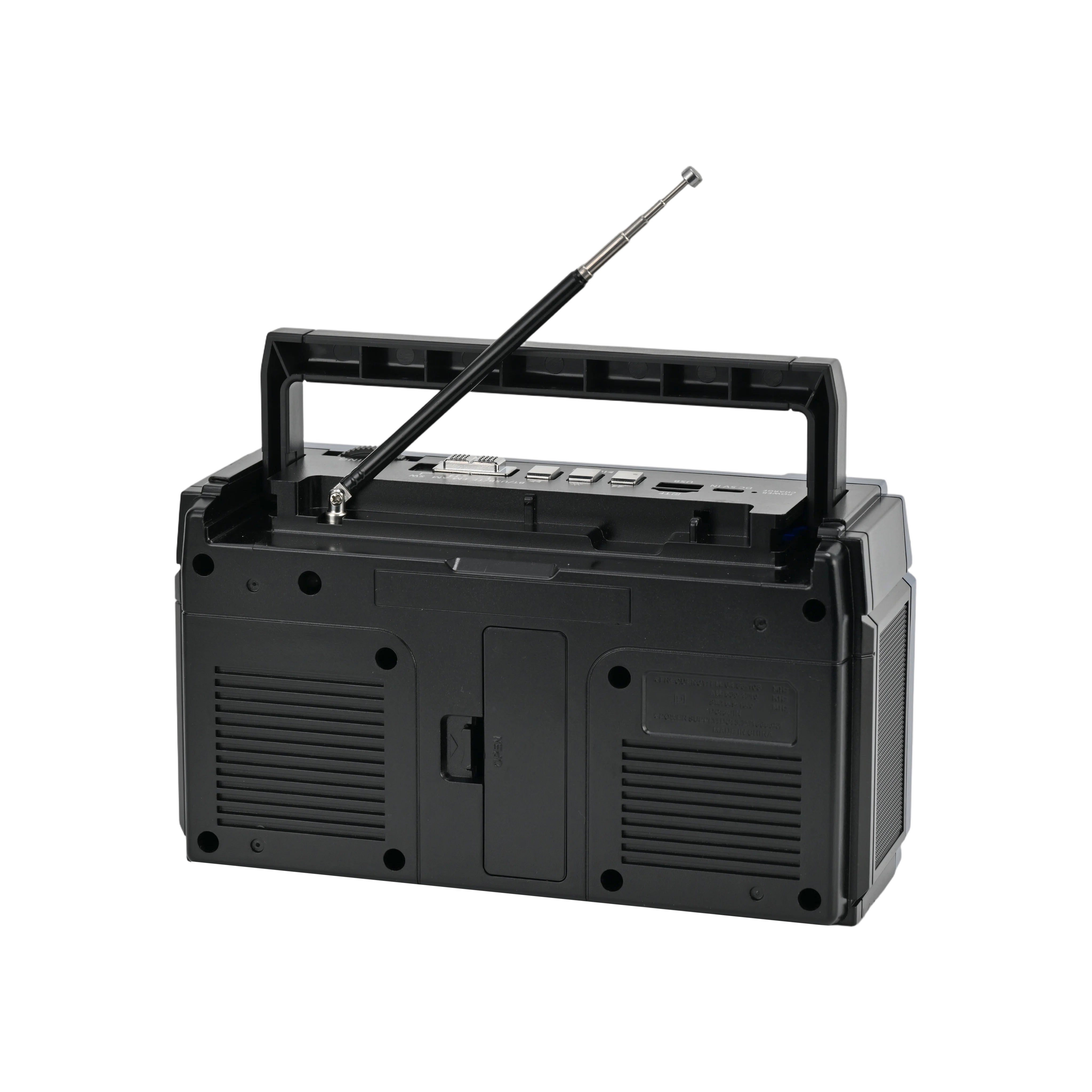 Portable Retro Bluetooth® Speaker with Radio and Rechargeable Battery