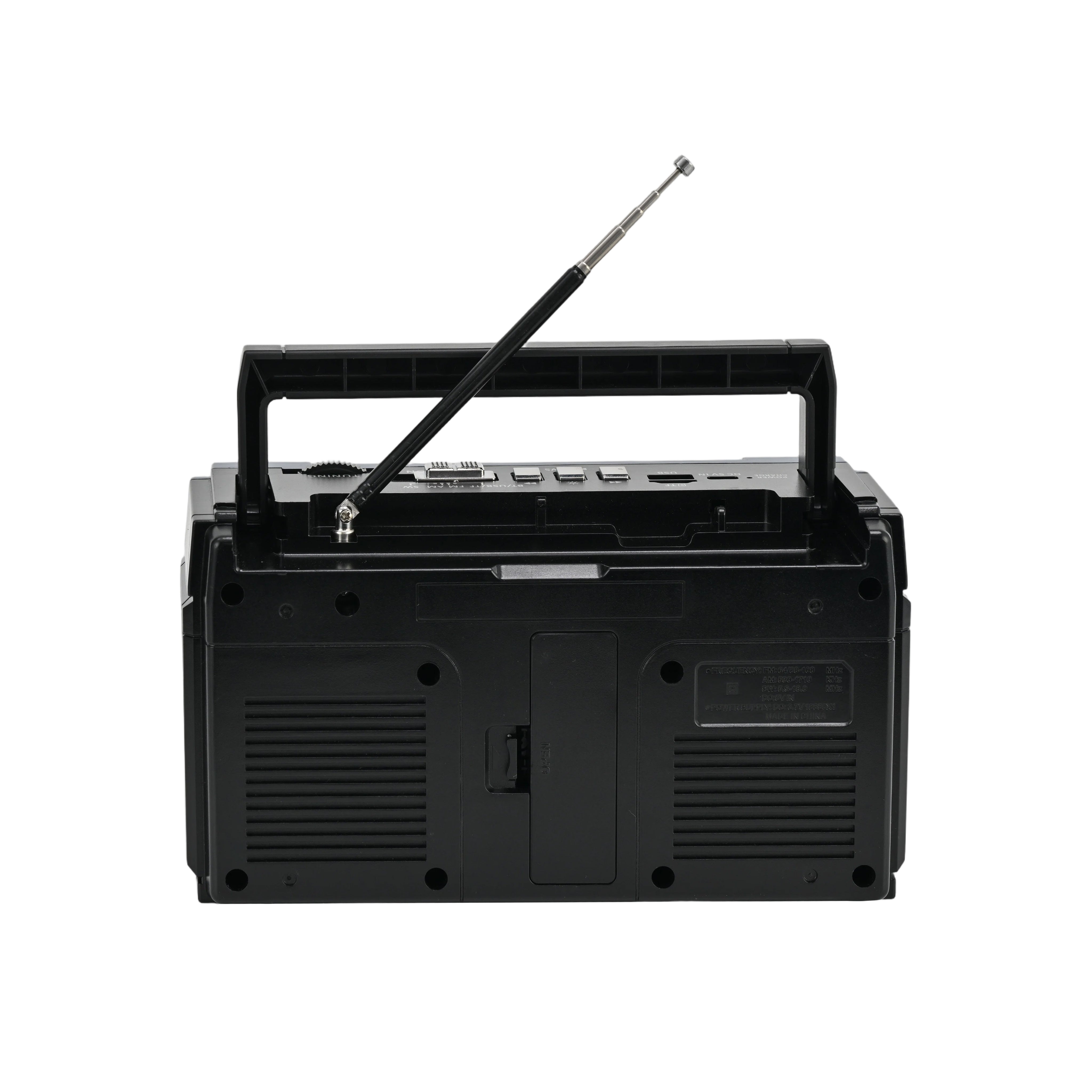 Portable Retro Bluetooth® Speaker with Radio and Rechargeable Battery
