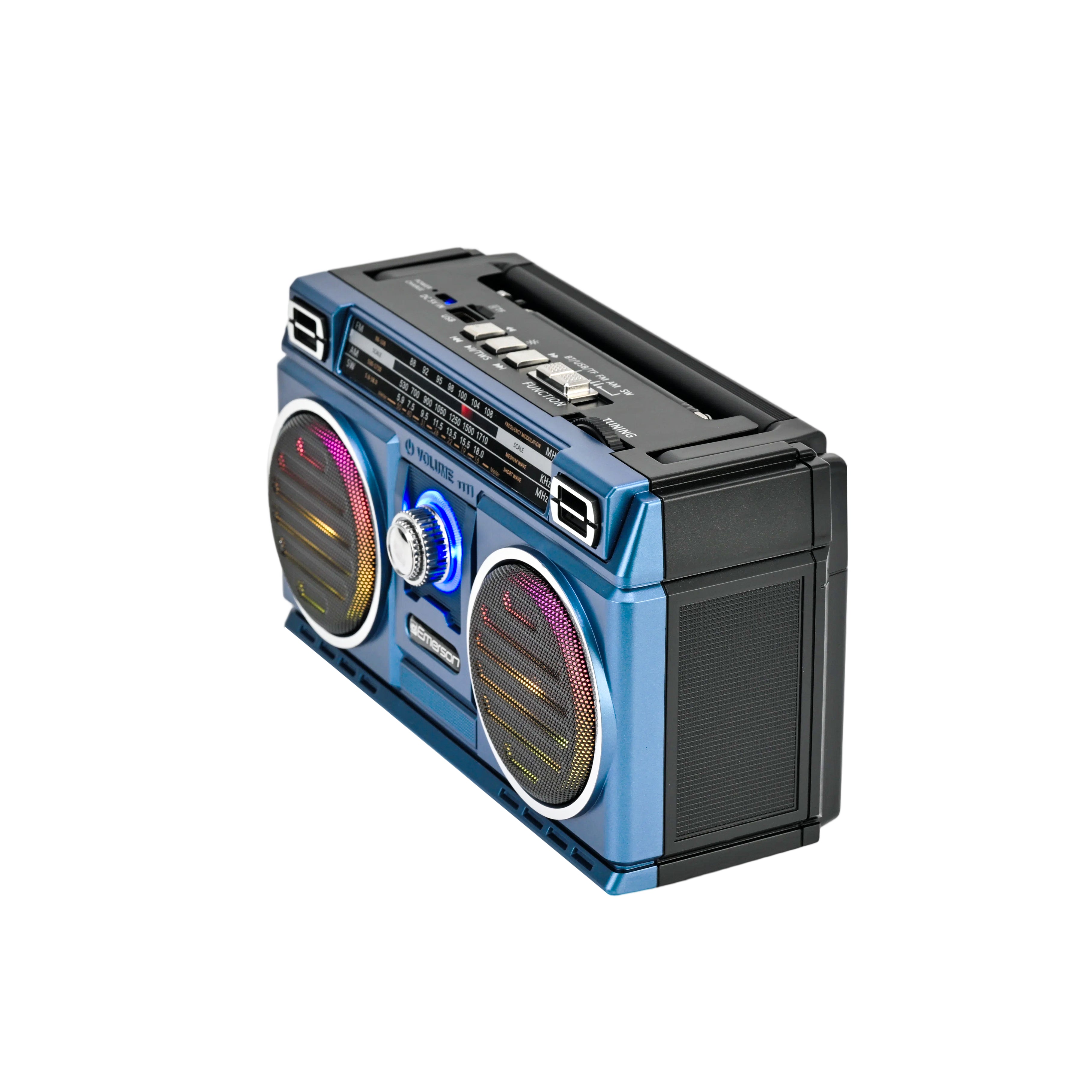 Portable Retro Bluetooth® Speaker with Radio and Rechargeable Battery