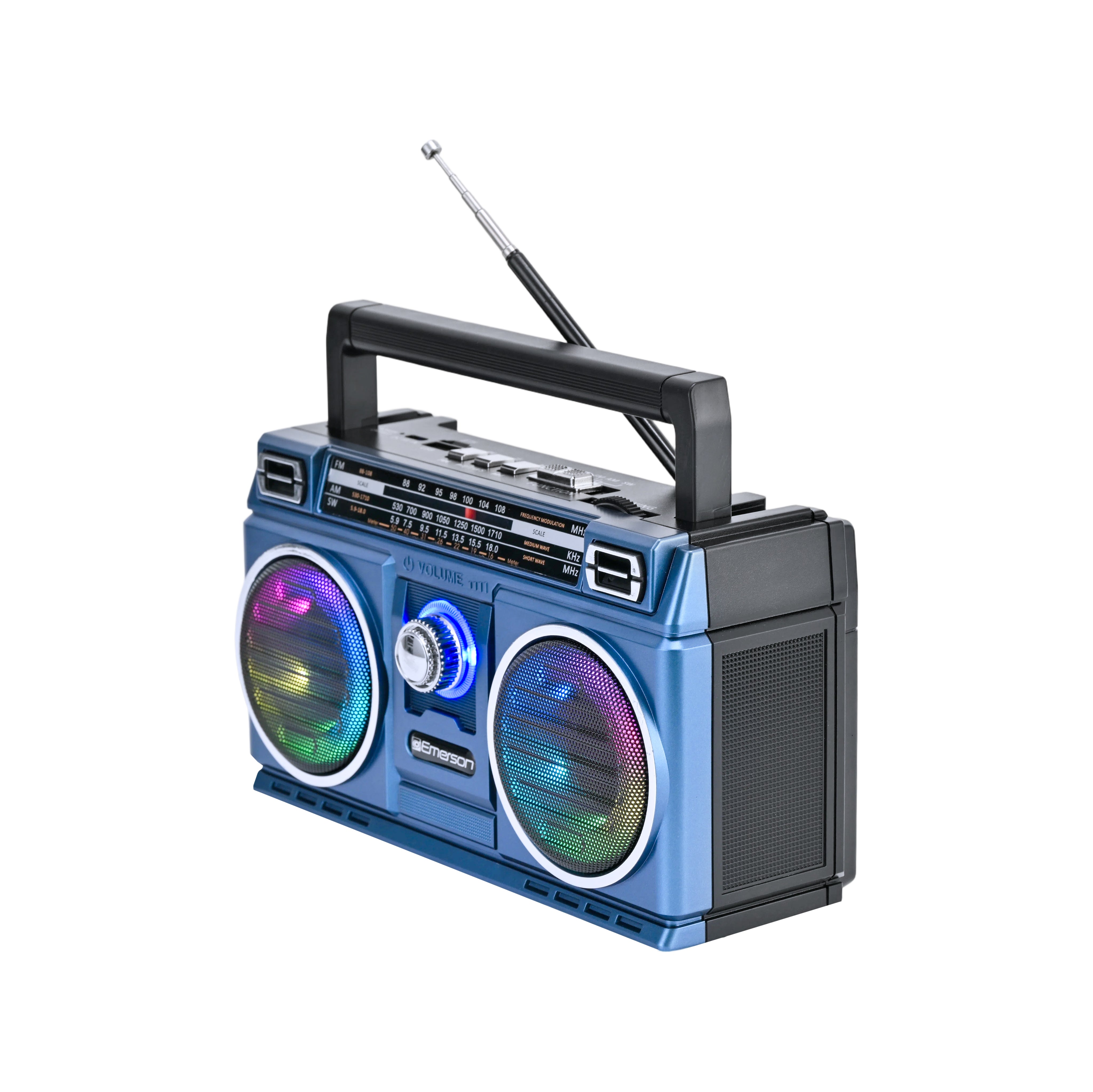 Portable Retro Bluetooth® Speaker with Radio and Rechargeable Battery