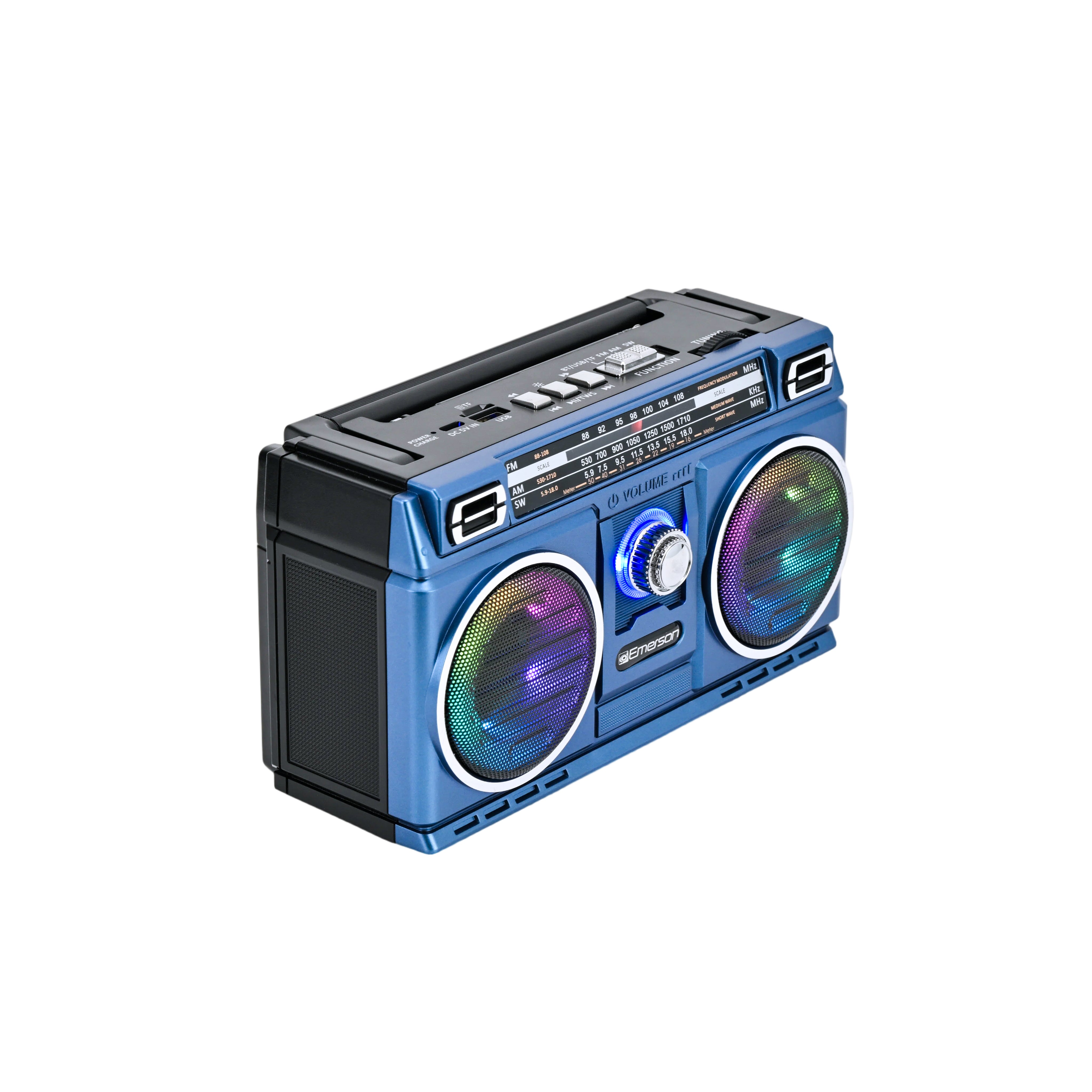Portable Retro Bluetooth® Speaker with Radio and Rechargeable Battery