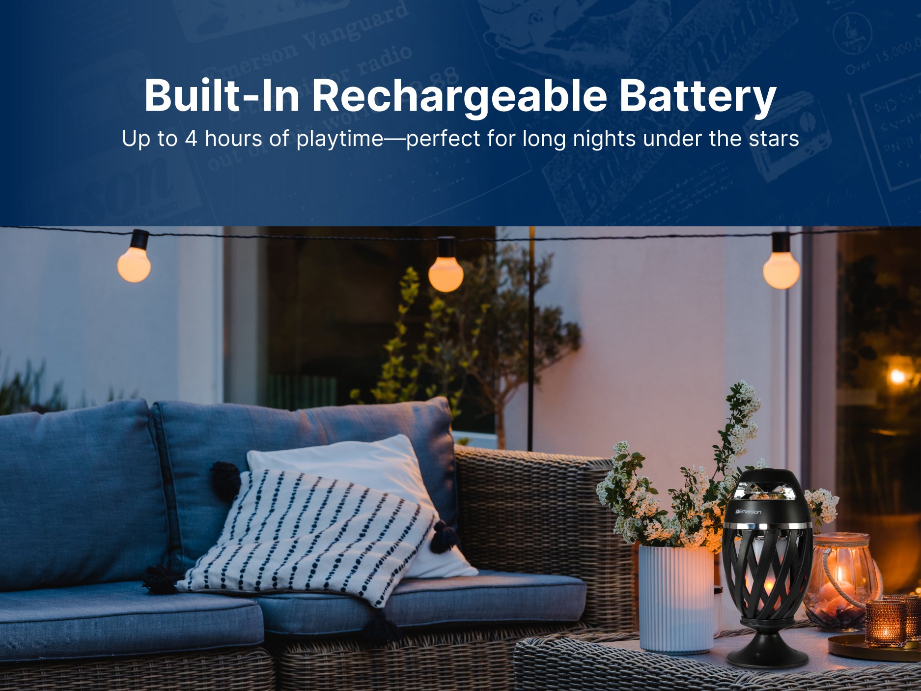 Outdoor Flame Light with Bluetooth Speaker