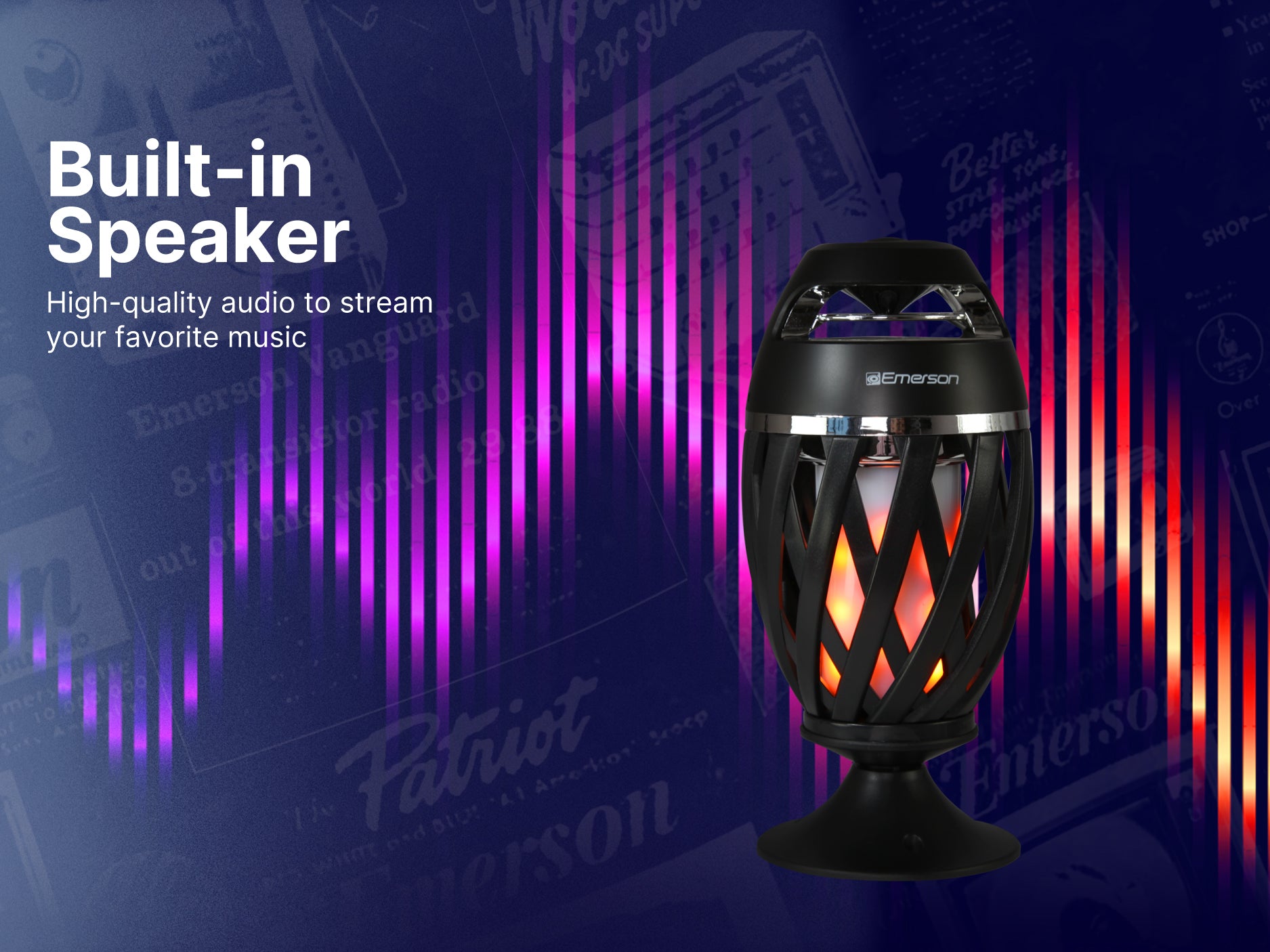 Outdoor Flame Light with Bluetooth Speaker