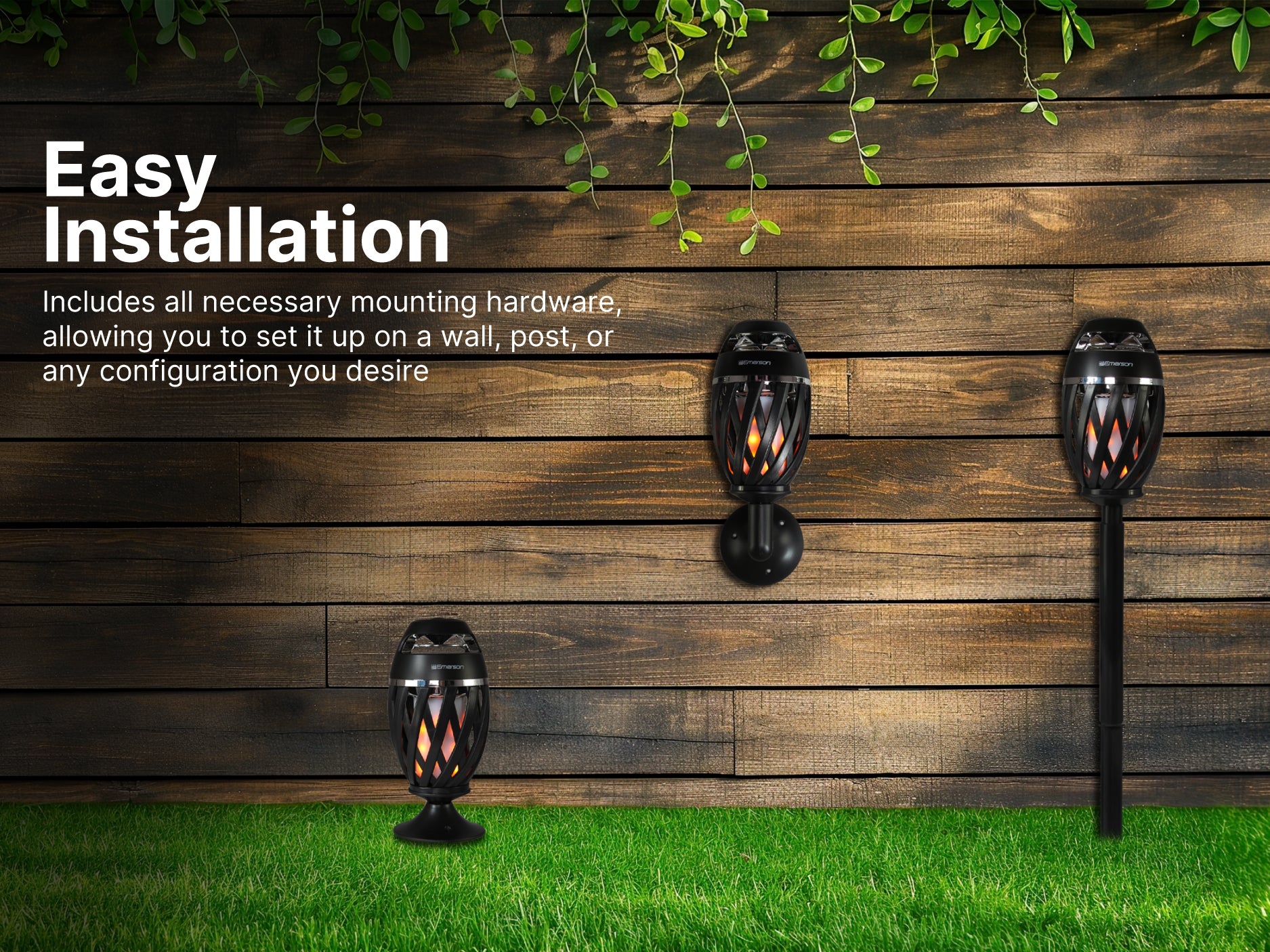 Outdoor Flame Light with Bluetooth Speaker