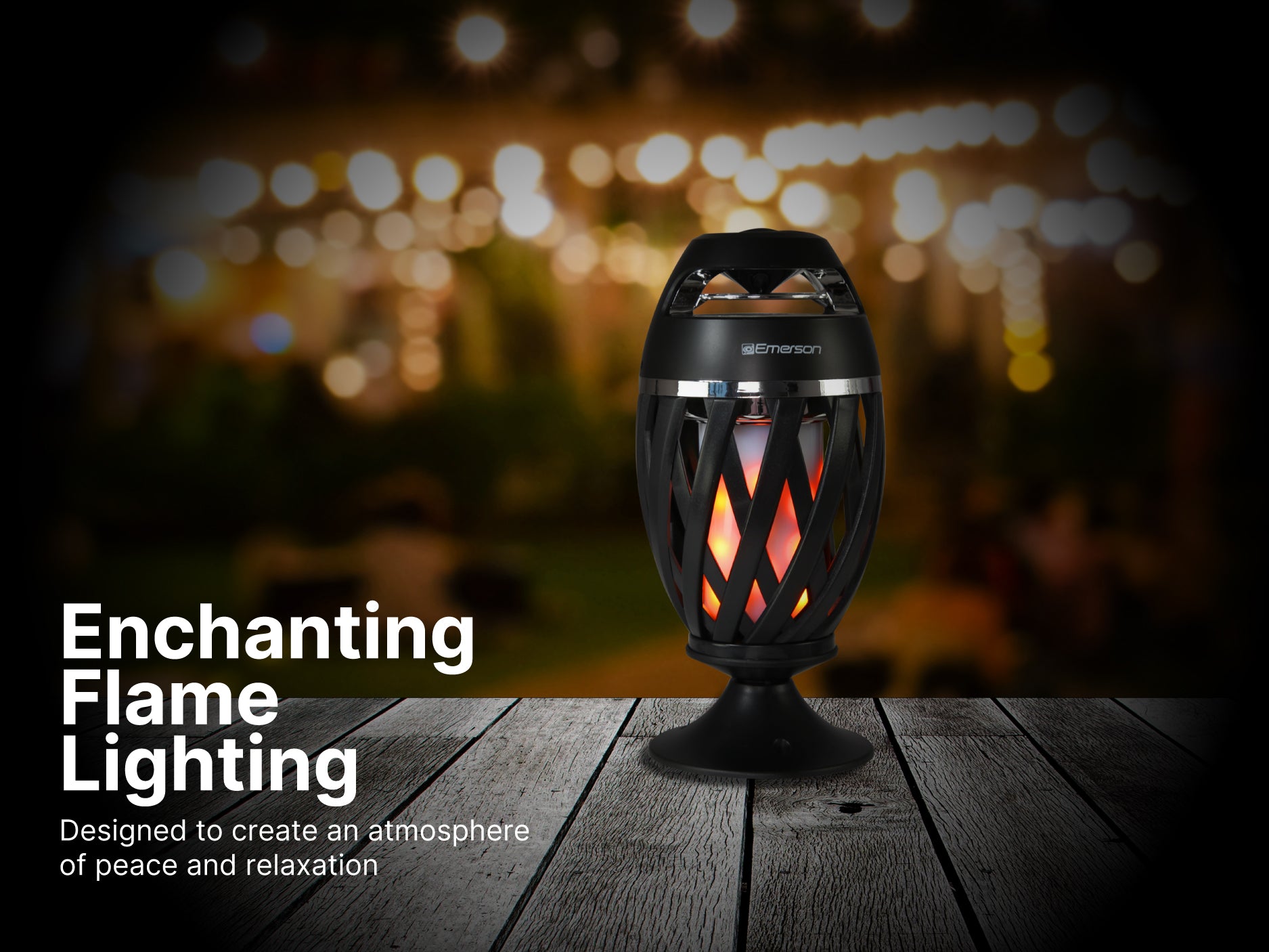 Outdoor Flame Light with Bluetooth Speaker
