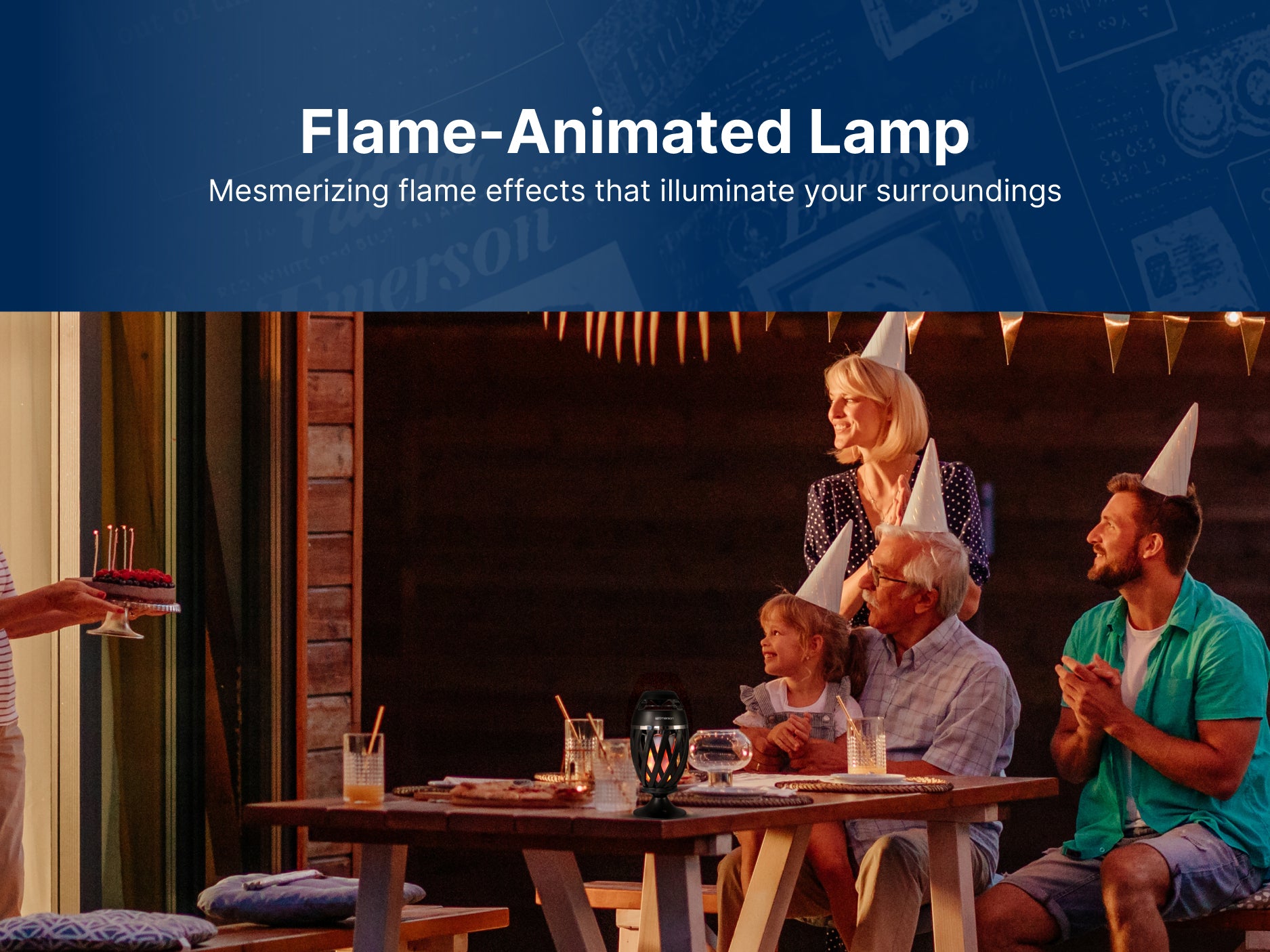 Outdoor Flame Light with Bluetooth Speaker