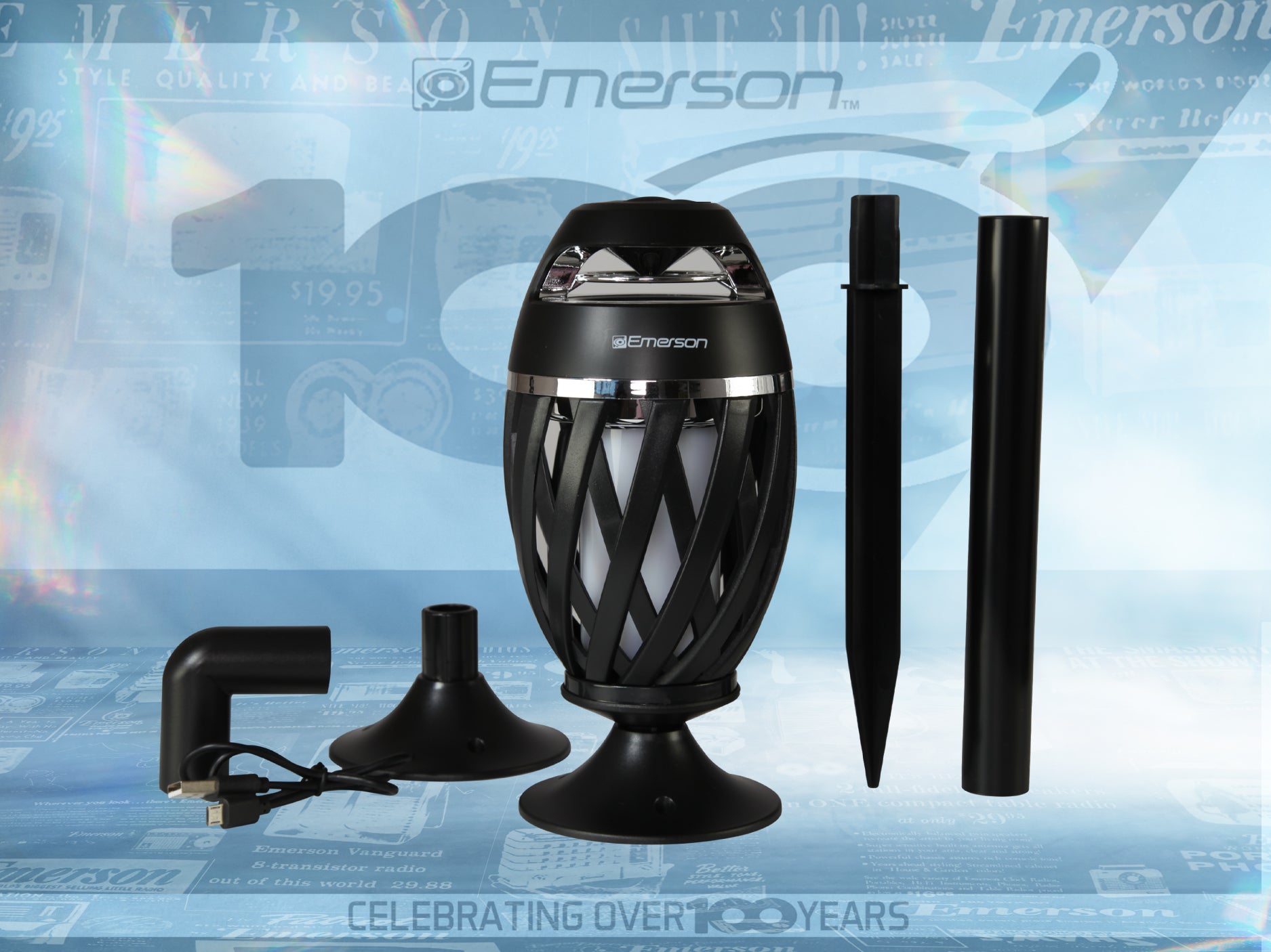 Outdoor Flame Light with Bluetooth Speaker