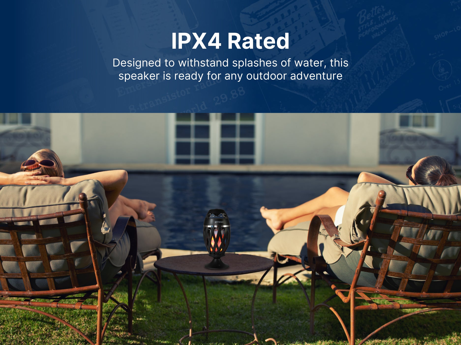 Outdoor Flame Light with Bluetooth Speaker