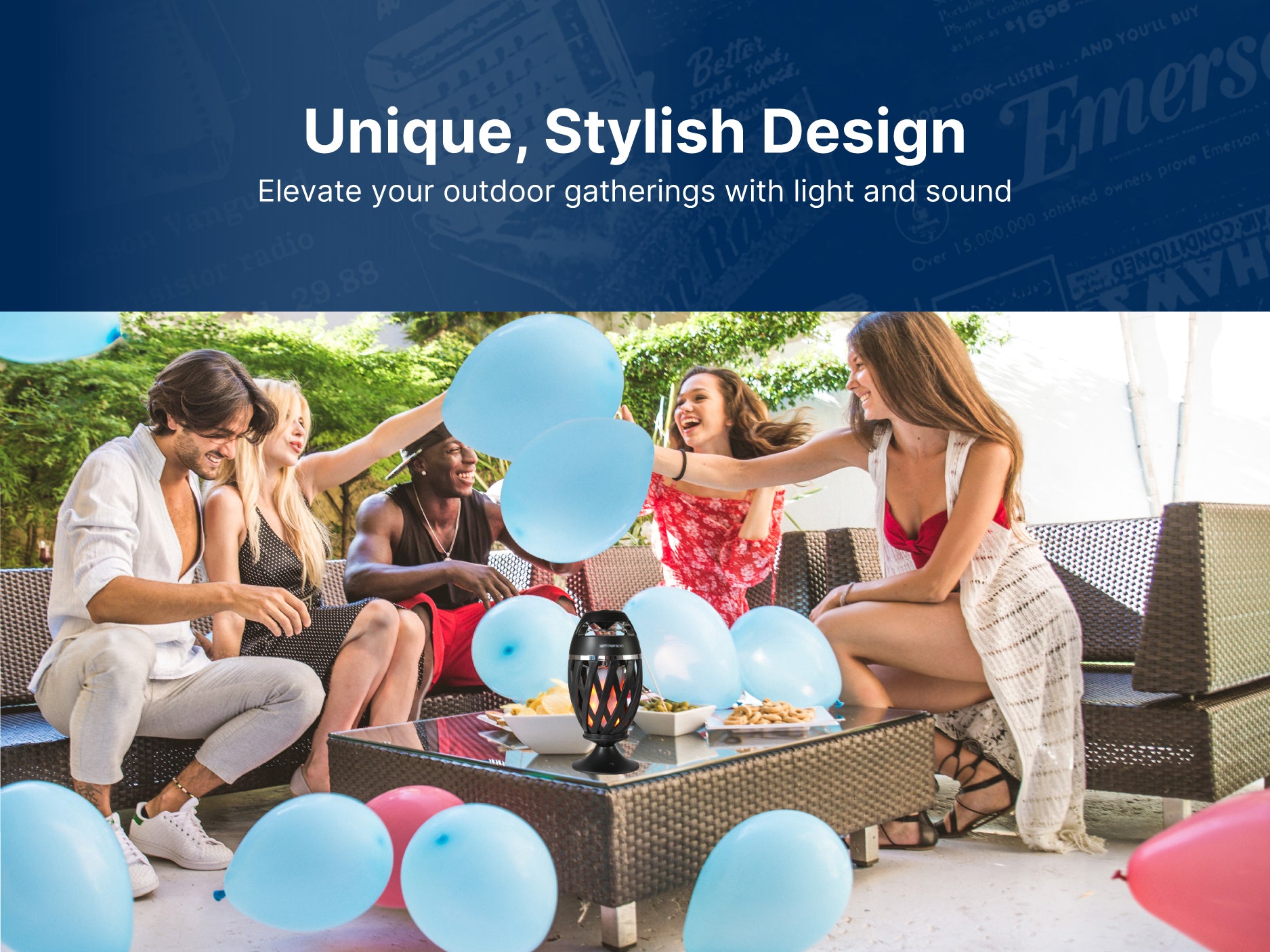 Outdoor Flame Light with Bluetooth Speaker