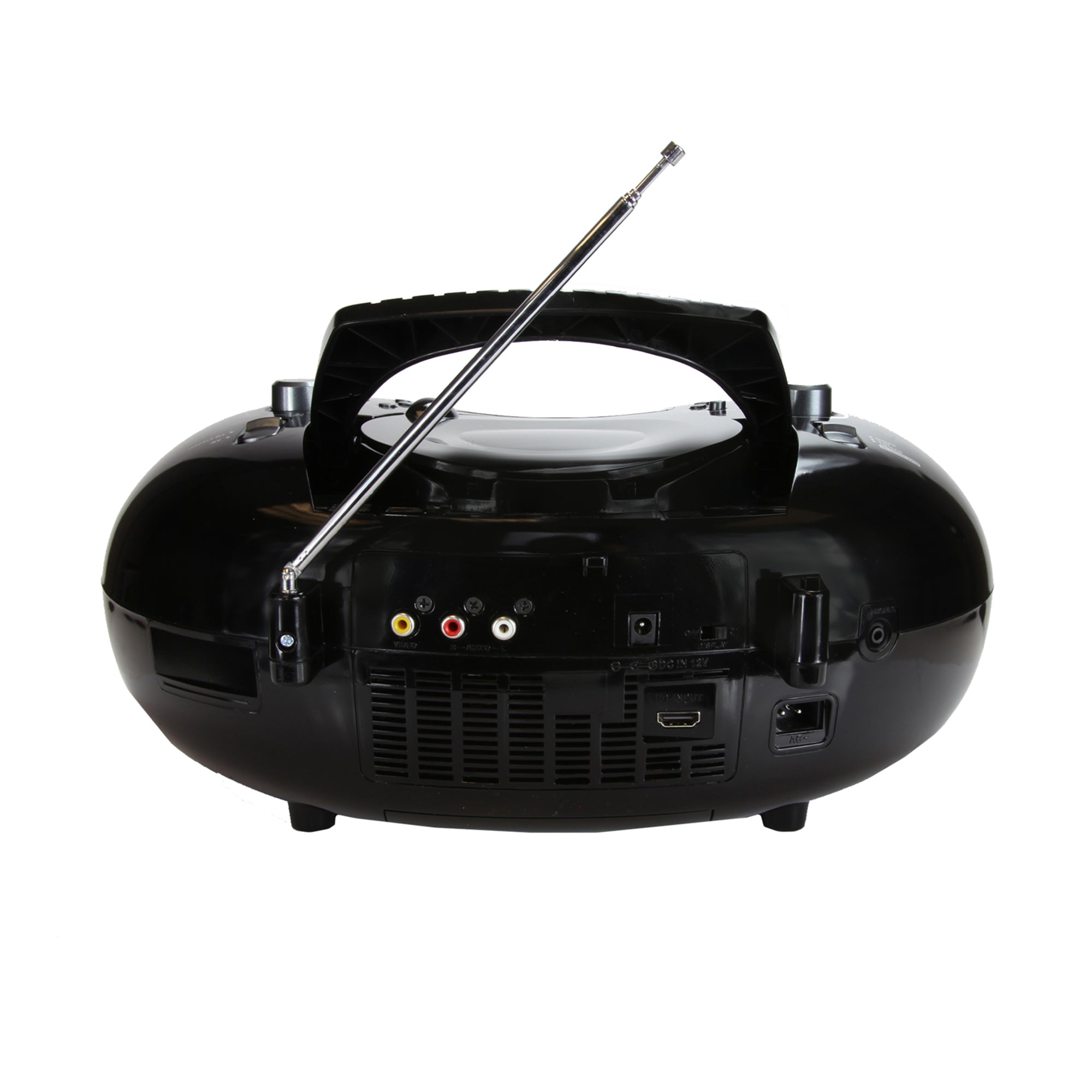 7” Bluetooth® DVD Boombox
with HD-INPUT, AM/FM Radio & Stereo Speakers
