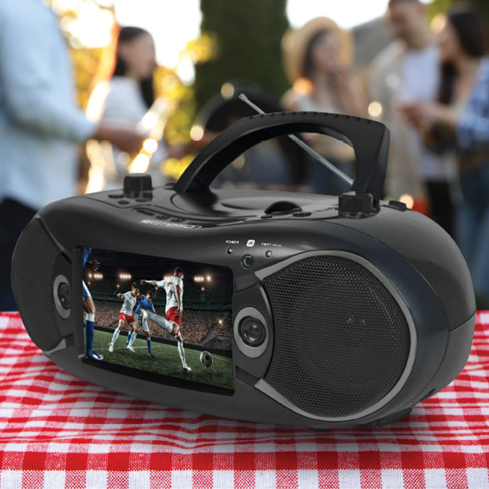 7” Bluetooth® DVD Boombox
with AM/FM Radio & Stereo Speakers