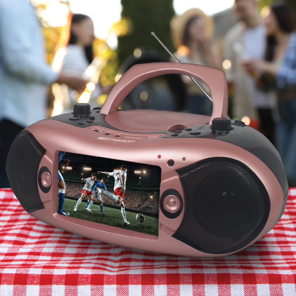 7” Bluetooth® DVD Boombox
with AM/FM Radio & Stereo Speakers