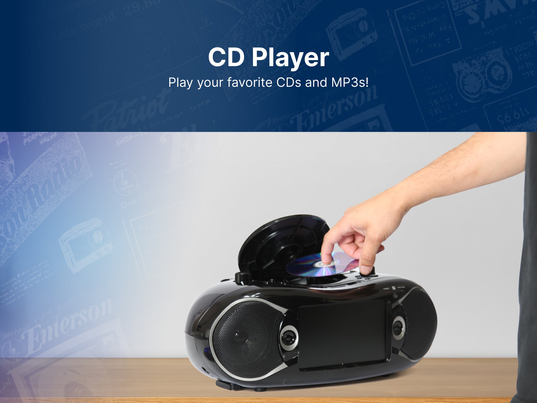 7” Bluetooth® TV & DVD Boombox
with HD-INPUT & Stereo Speakers
