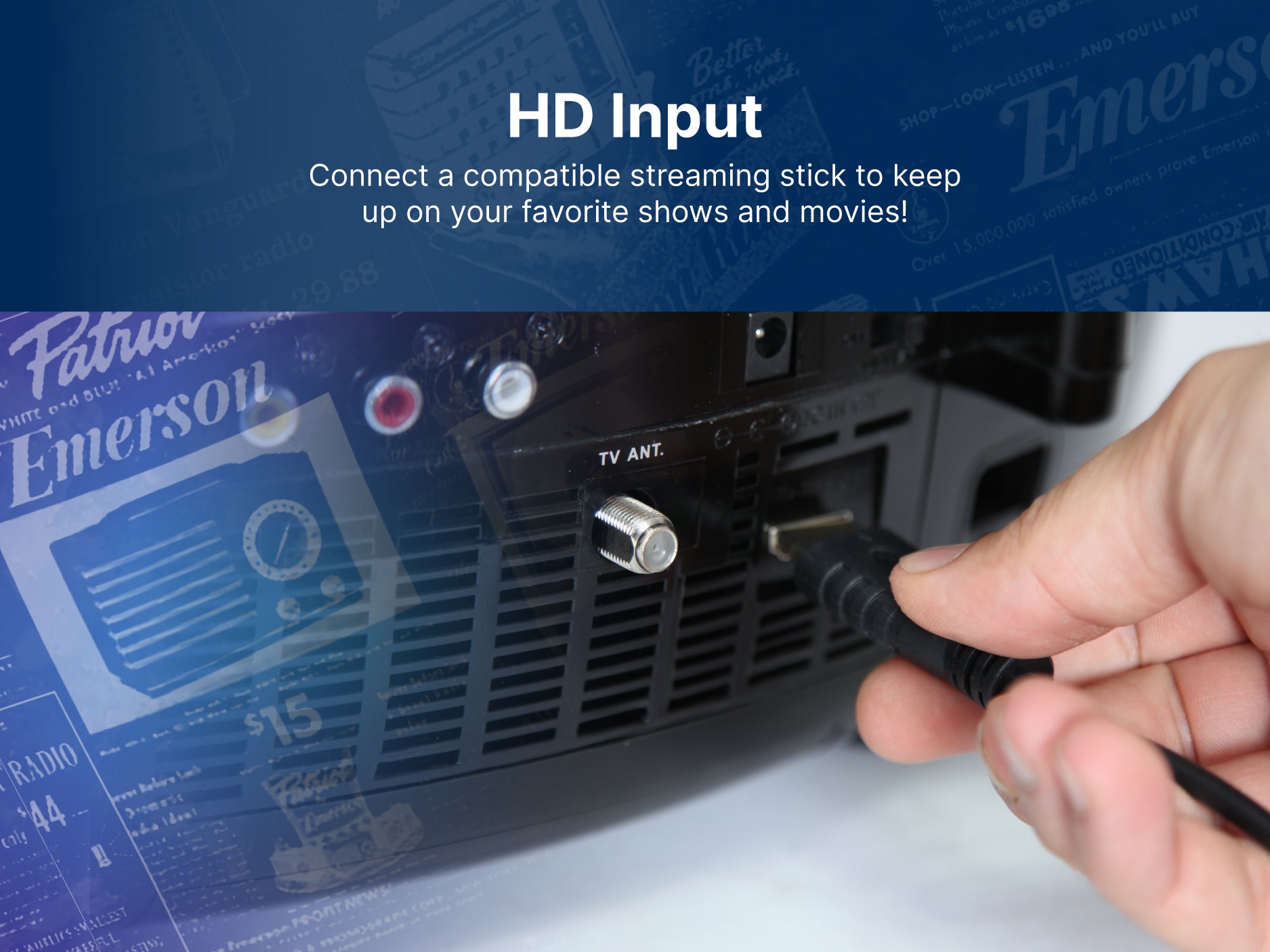 7” Bluetooth® TV & DVD Boombox
with HD-INPUT & Stereo Speakers