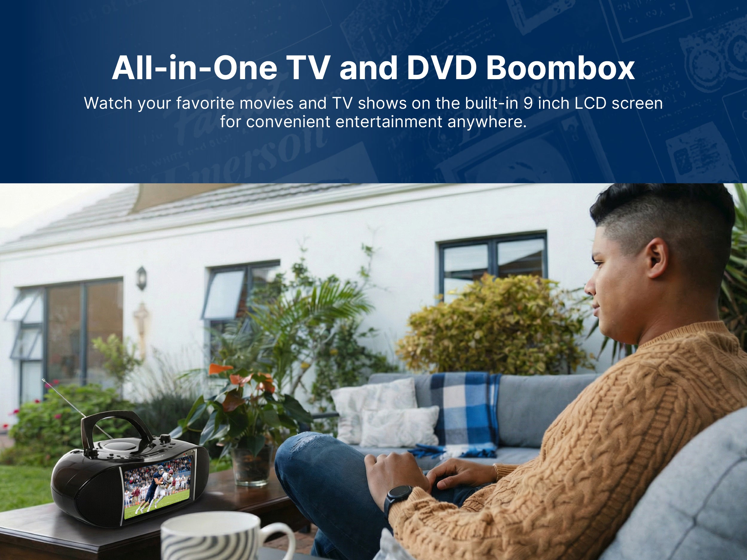 9” TV & DVD Multi-media Boombox with HD-Input