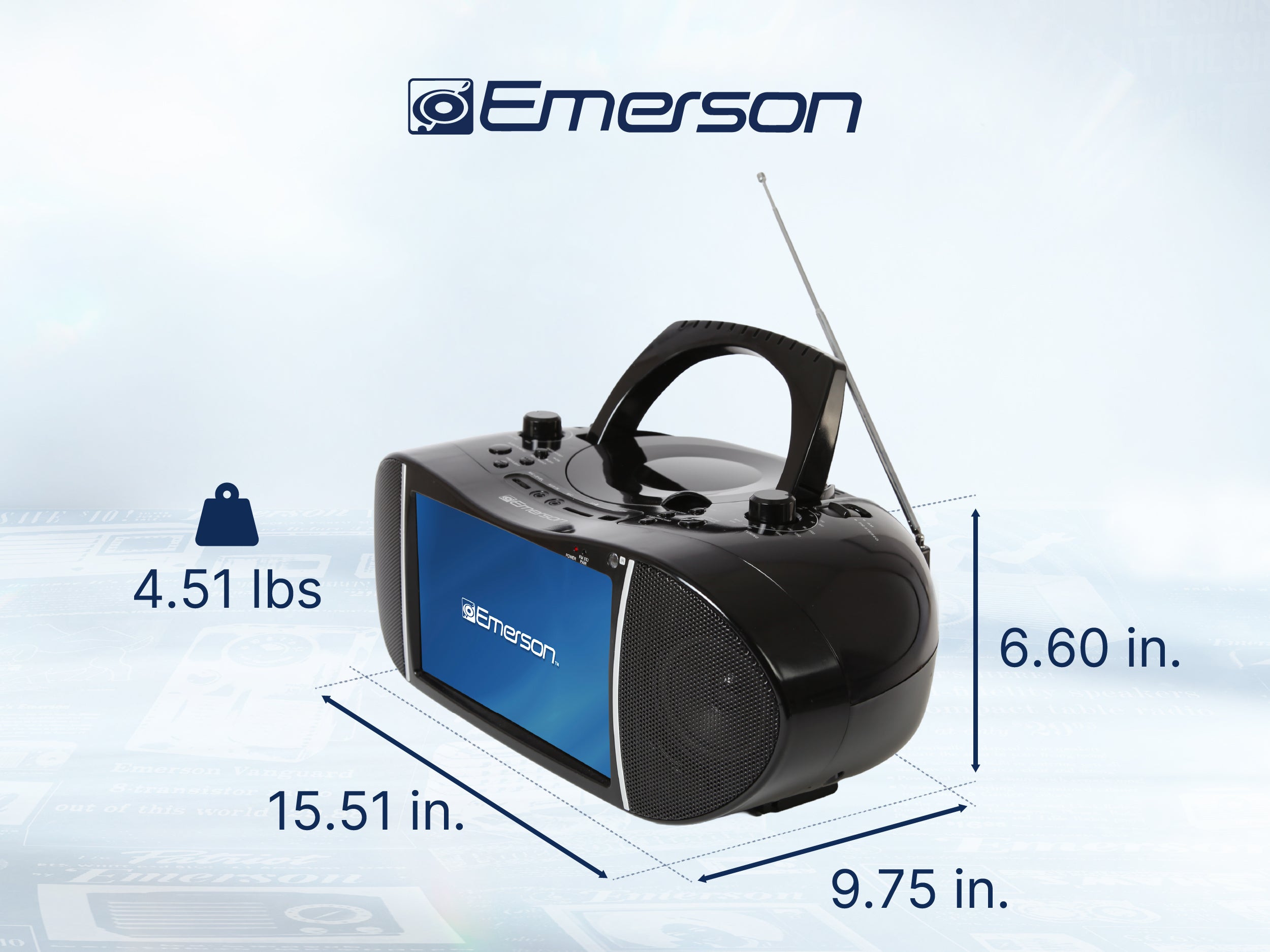 9” TV & DVD Multi-media Boombox with HD-Input