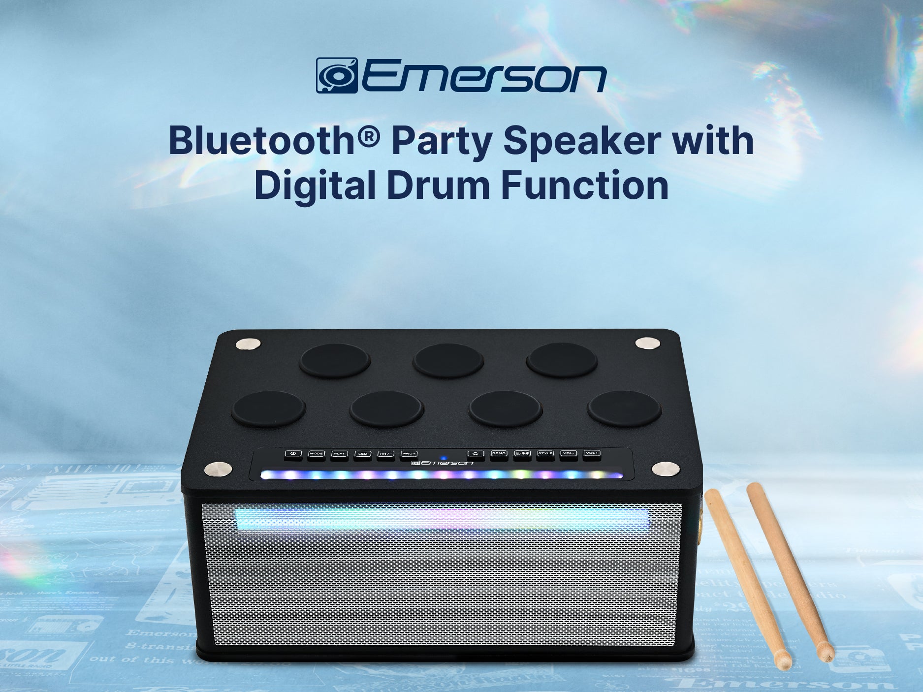 Bluetooth<sup>®</sup> Party Speaker with Digital Drum Function