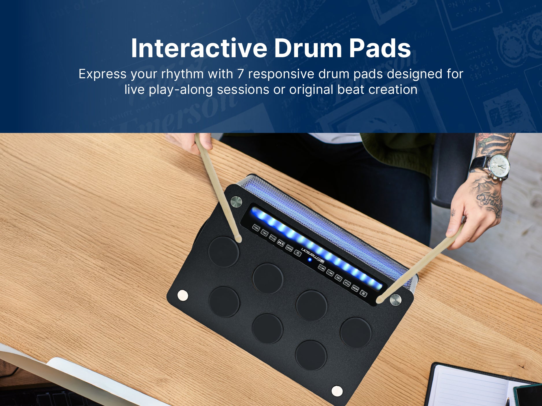 Bluetooth® Party Speaker with Digital Drum Function