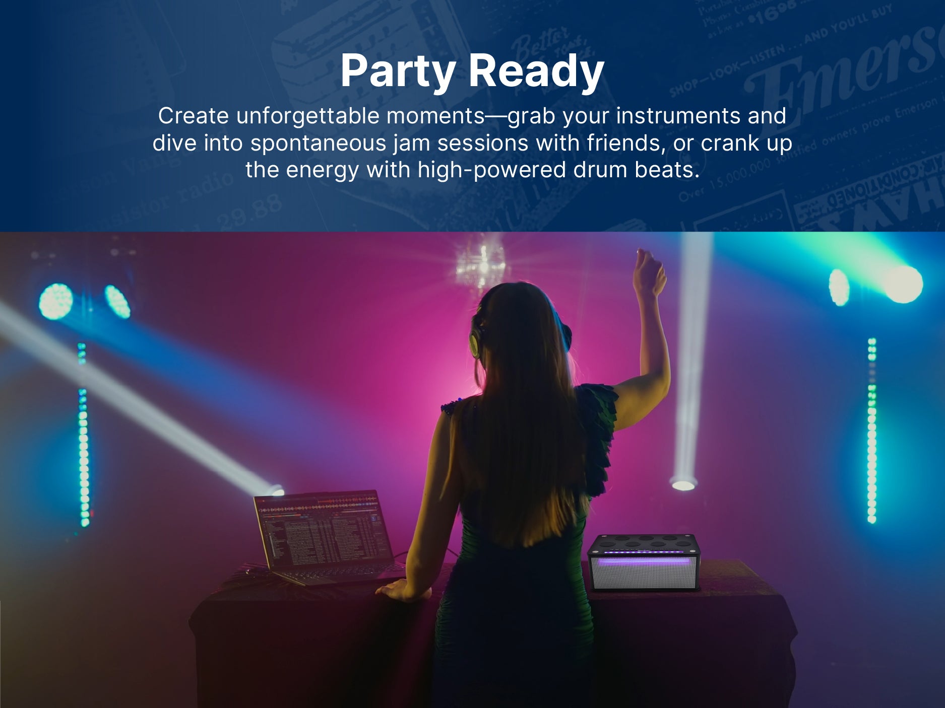 Bluetooth® Party Speaker with Digital Drum Function