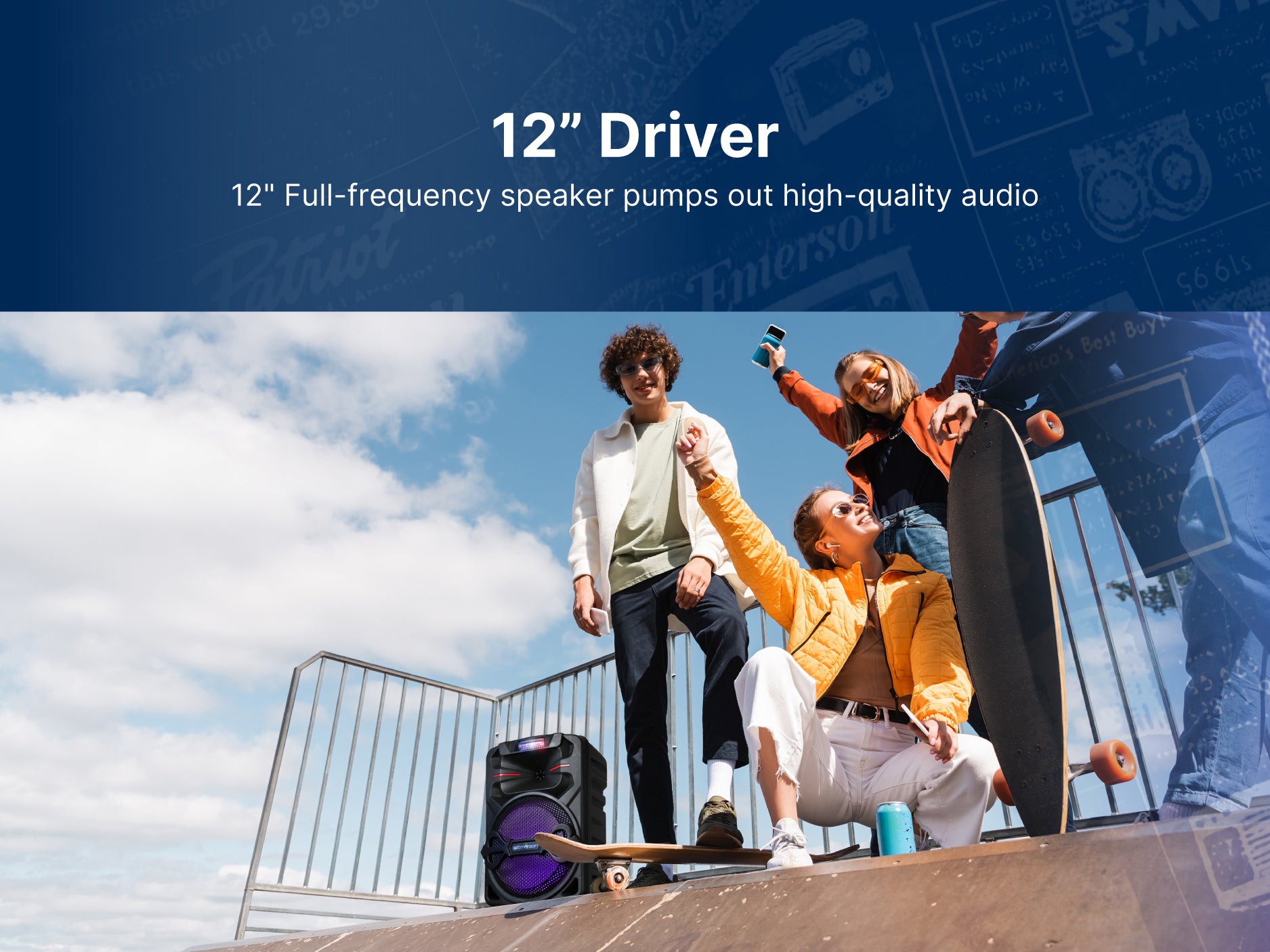 Portable 12" Bluetooth® Party Speaker with Disco Lights